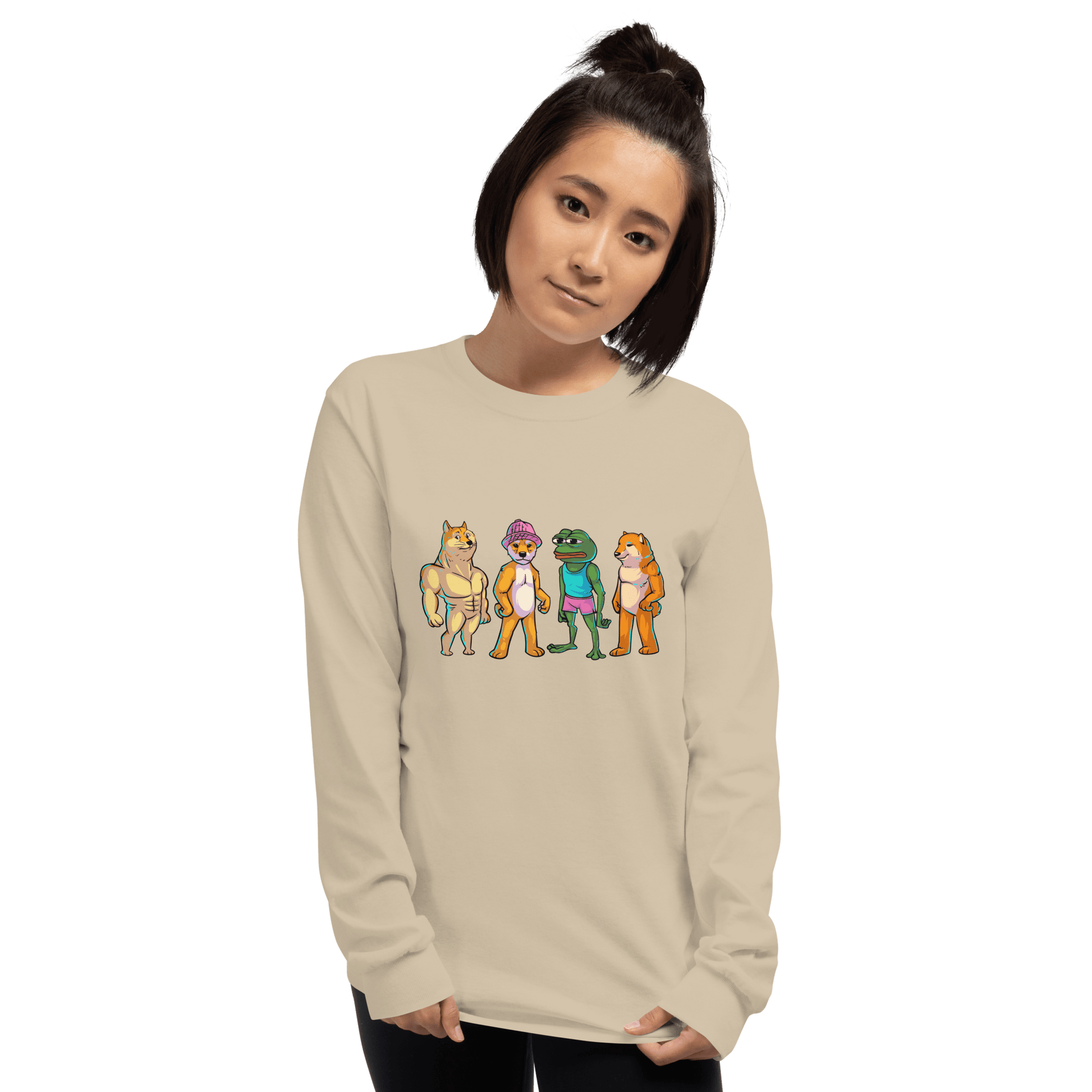 Meme Animal Long Sleeve T-Shirt Meme - Sport Grey | Shirtposting