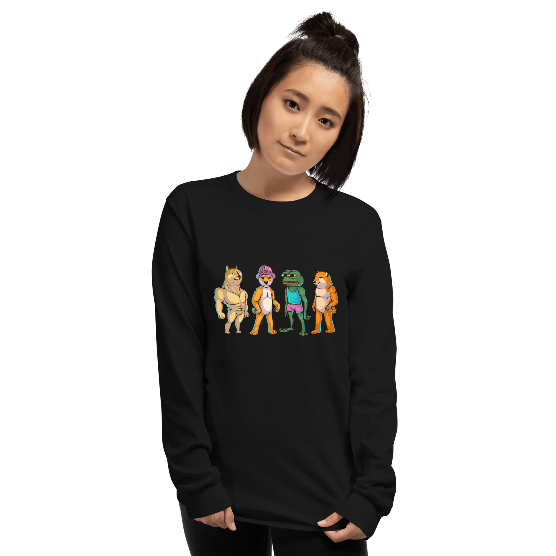 Meme Animal Long Sleeve T-Shirt Meme - Sport Grey | Shirtposting
