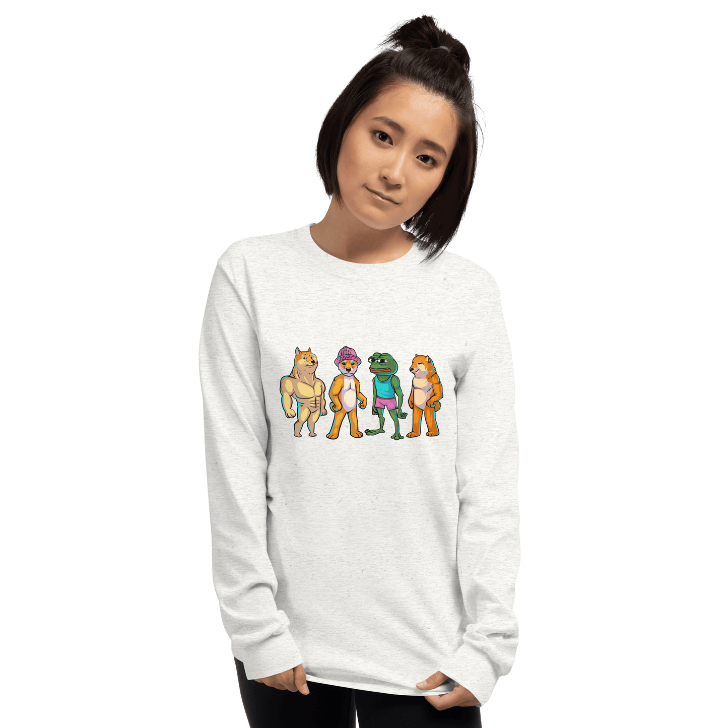 Meme Animal Long Sleeve T-Shirt Meme - Sport Grey | Shirtposting