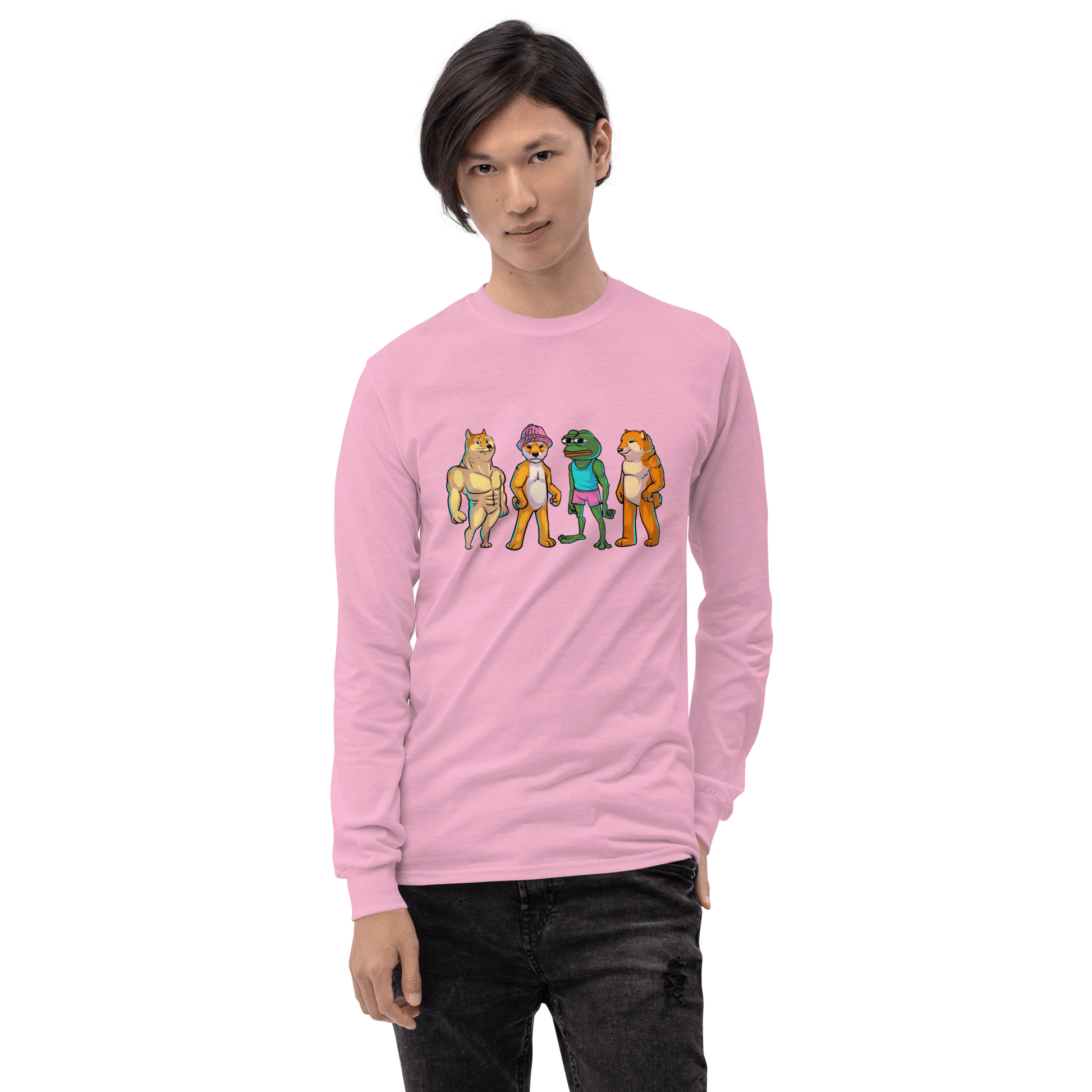 Meme Animal Long Sleeve T-Shirt Meme - Sport Grey | Shirtposting