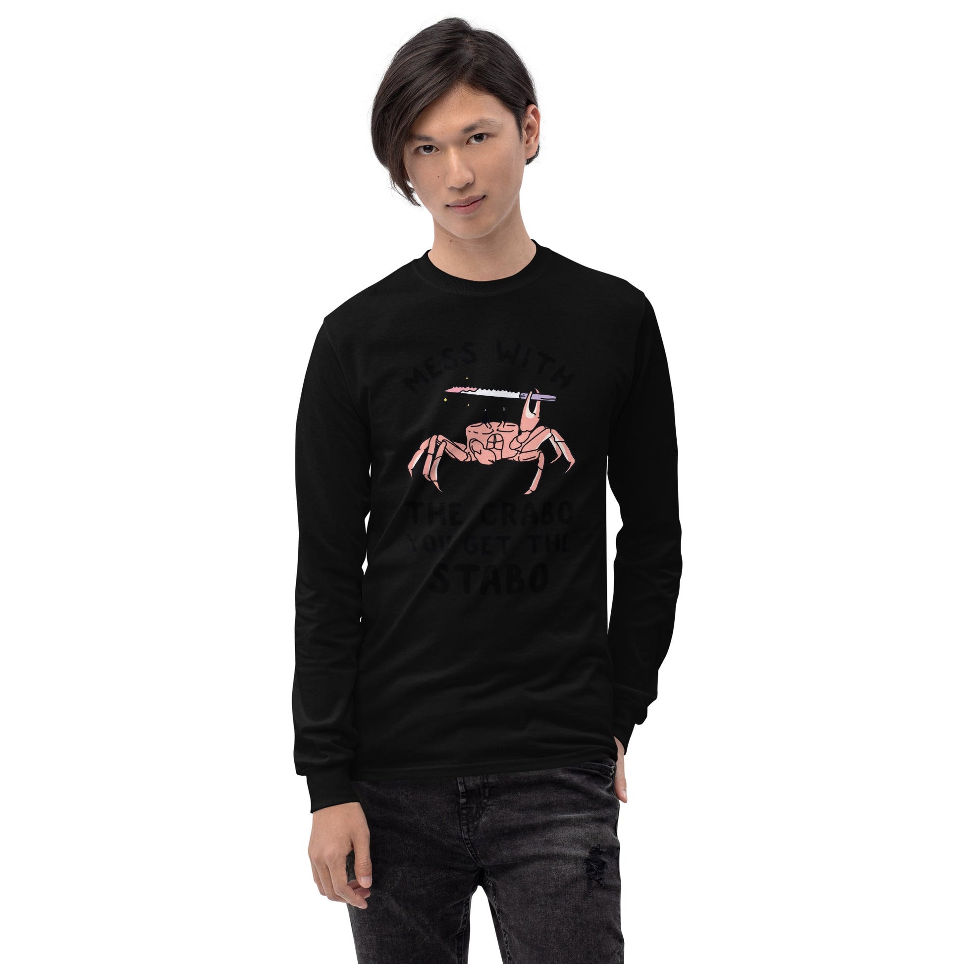 Mess With The Crabo Long Sleeve T-Shirt Meme - Ash | Shirtposting
