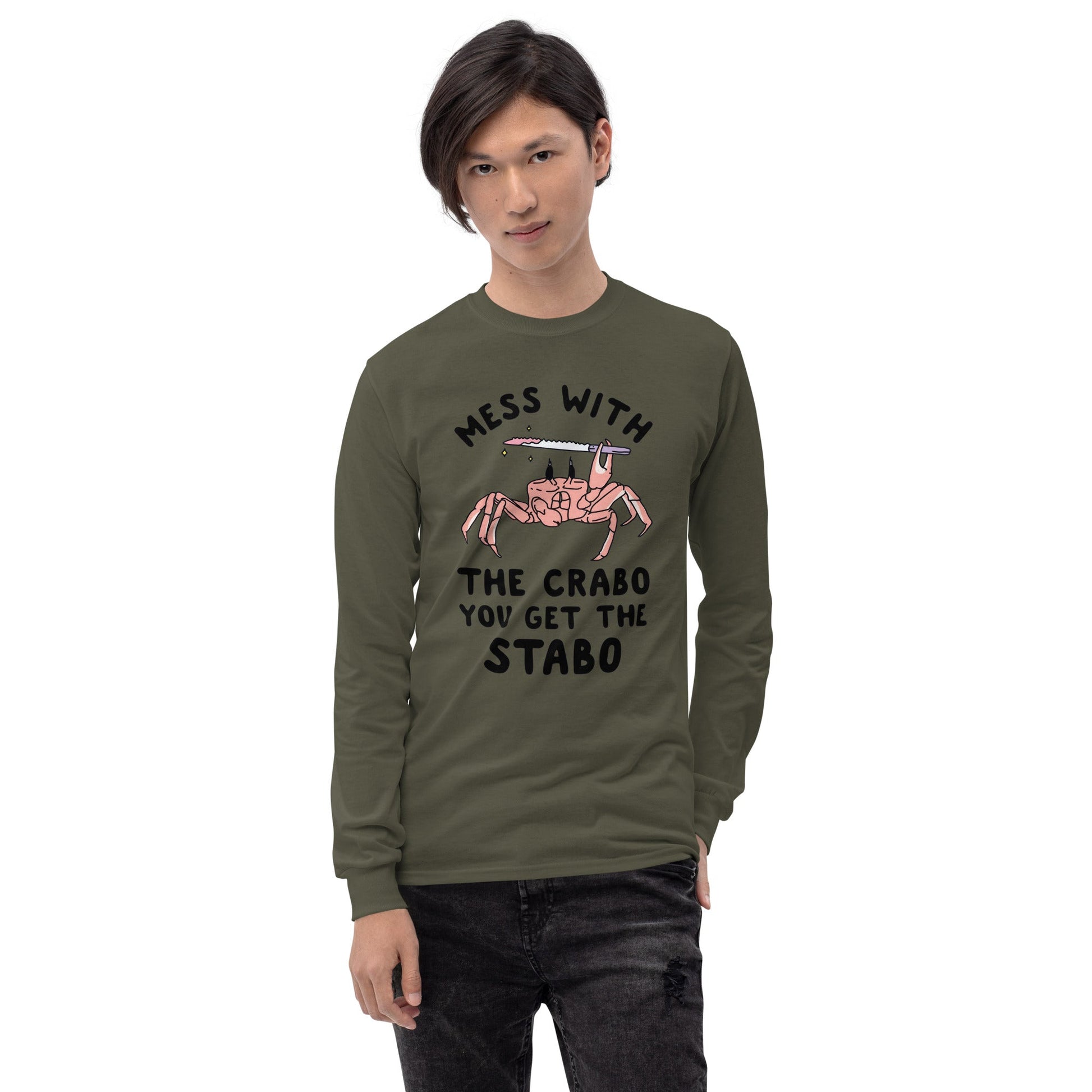 Mess With The Crabo Long Sleeve T-Shirt Meme - Ash | Shirtposting