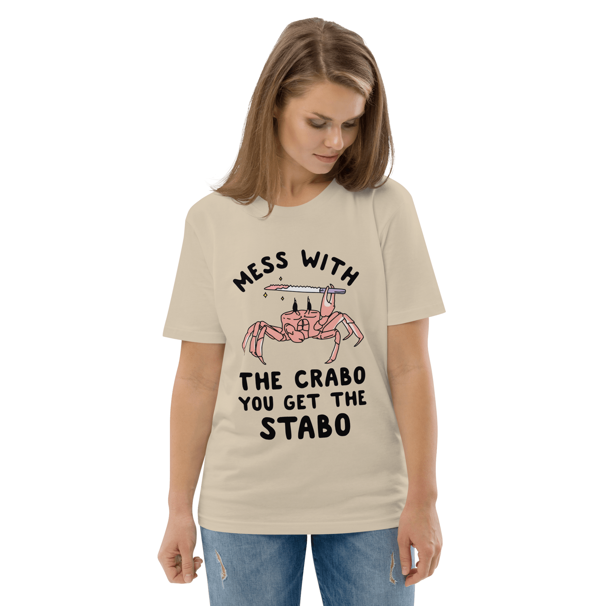 Mess With The Crabo Premium Organic T-Shirt Meme - Cotton Pink | Shirtposting