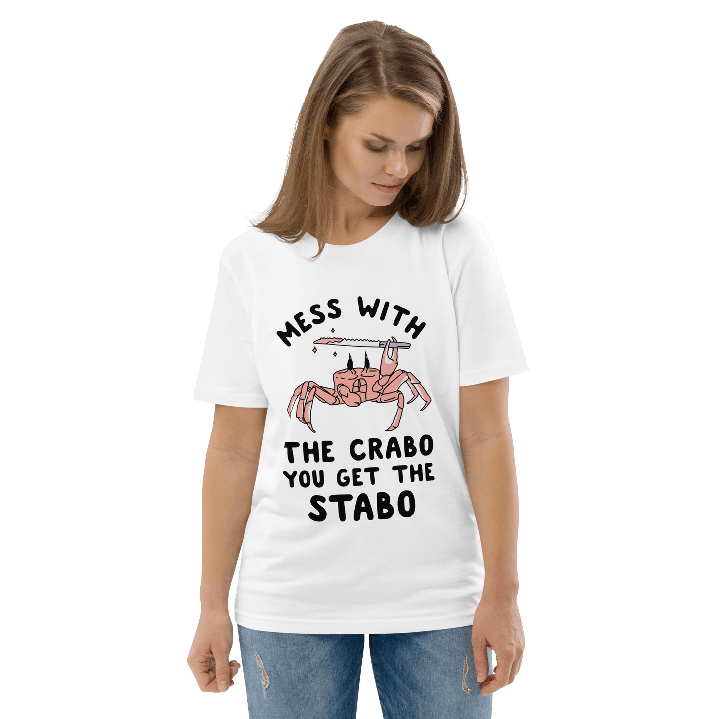 Mess With The Crabo Premium Organic T-Shirt Meme - Cotton Pink | Shirtposting