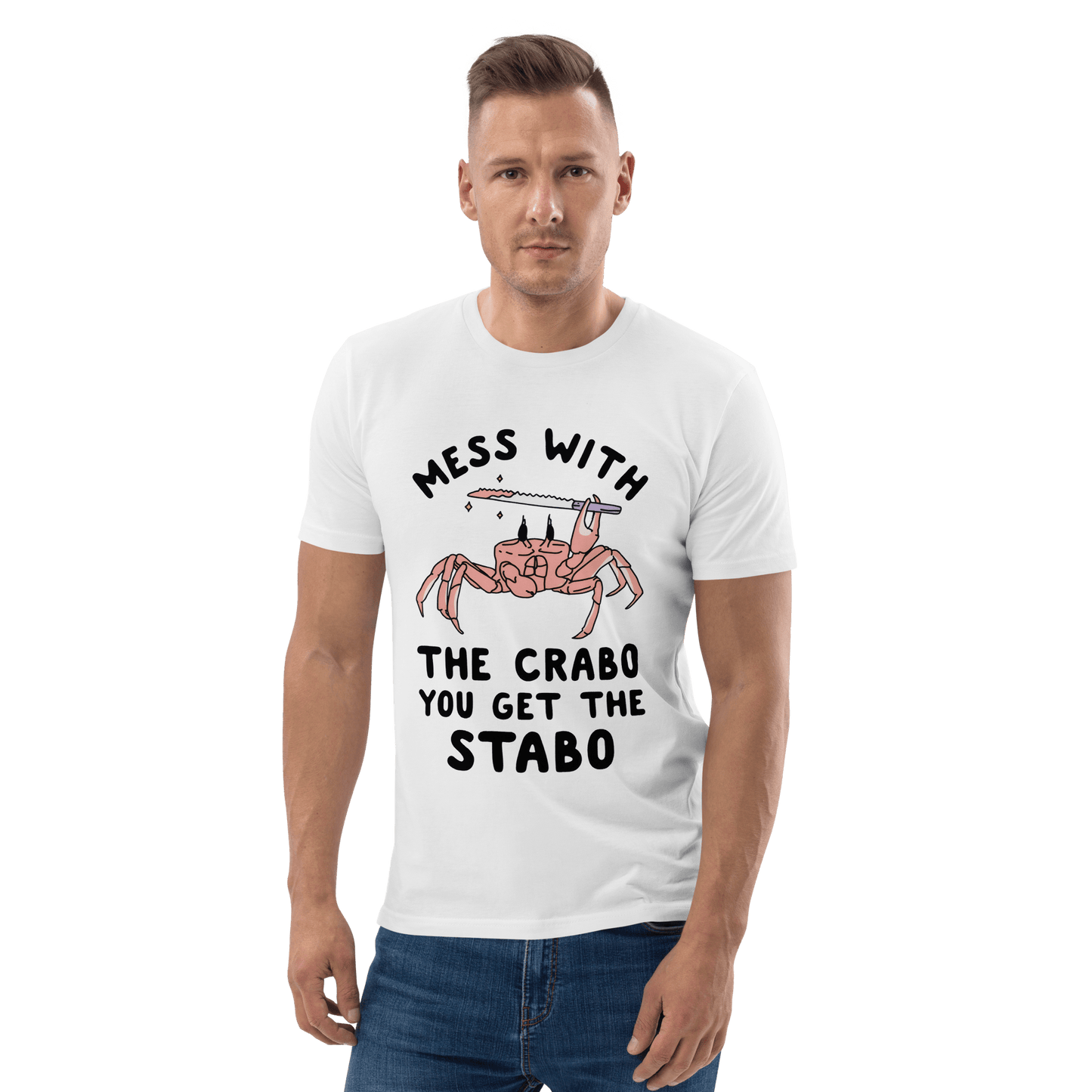 Mess With The Crabo Premium Organic T-Shirt Meme - Cotton Pink | Shirtposting