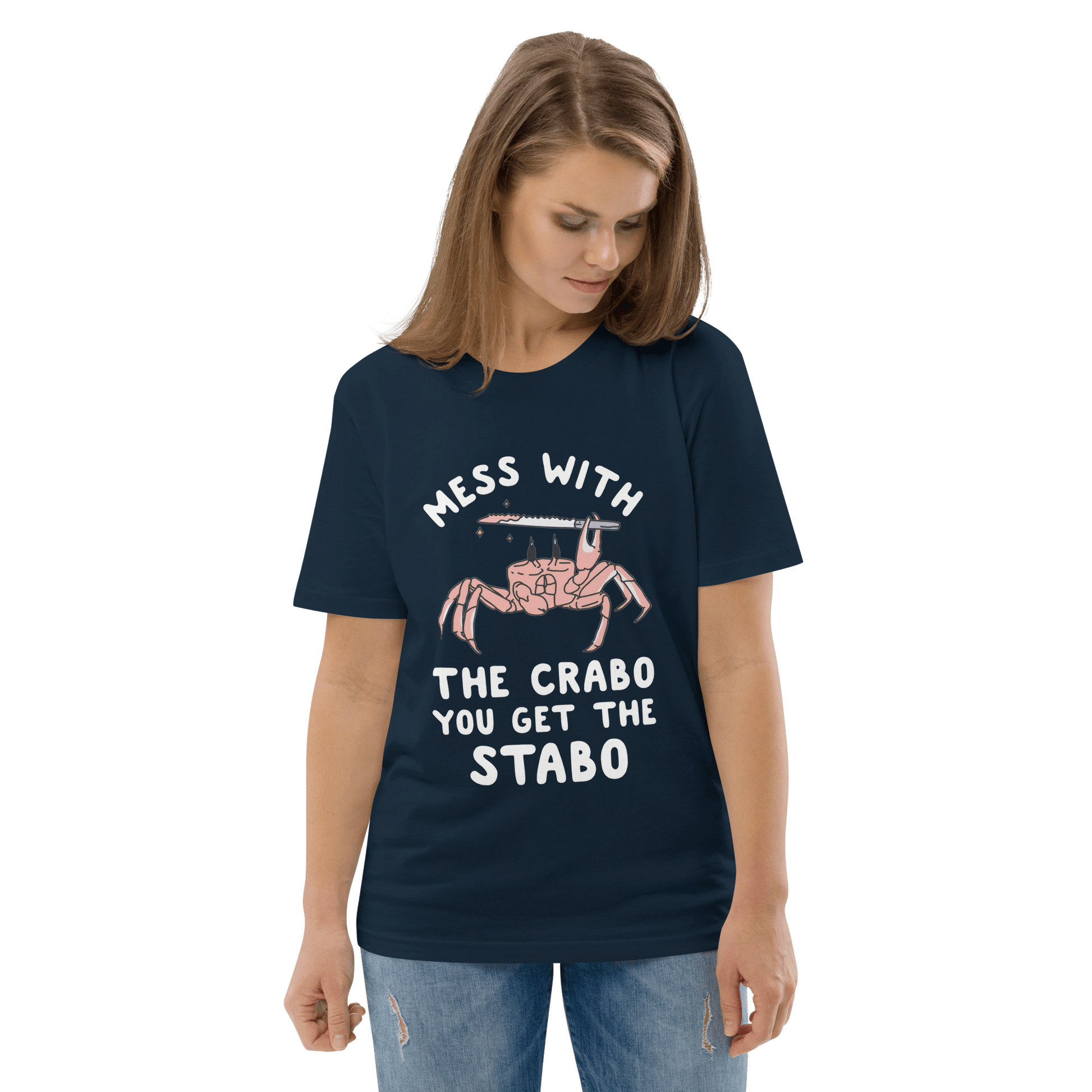Mess With The Crabo Premium Organic T-Shirt Meme - Dark Heather Grey | Shirtposting