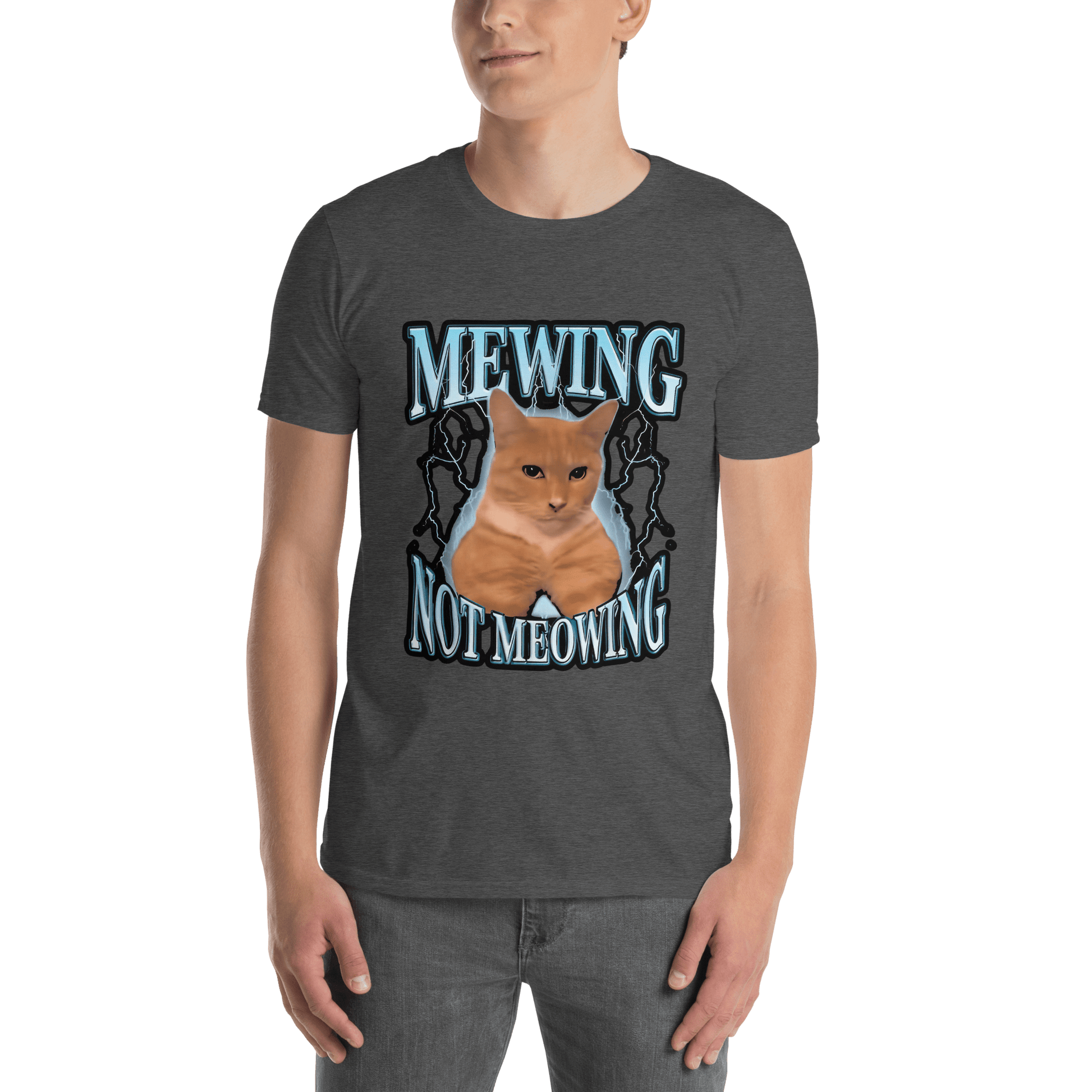 Mewing Classic T-Shirt Meme - Dark Heather Grey | Shirtposting