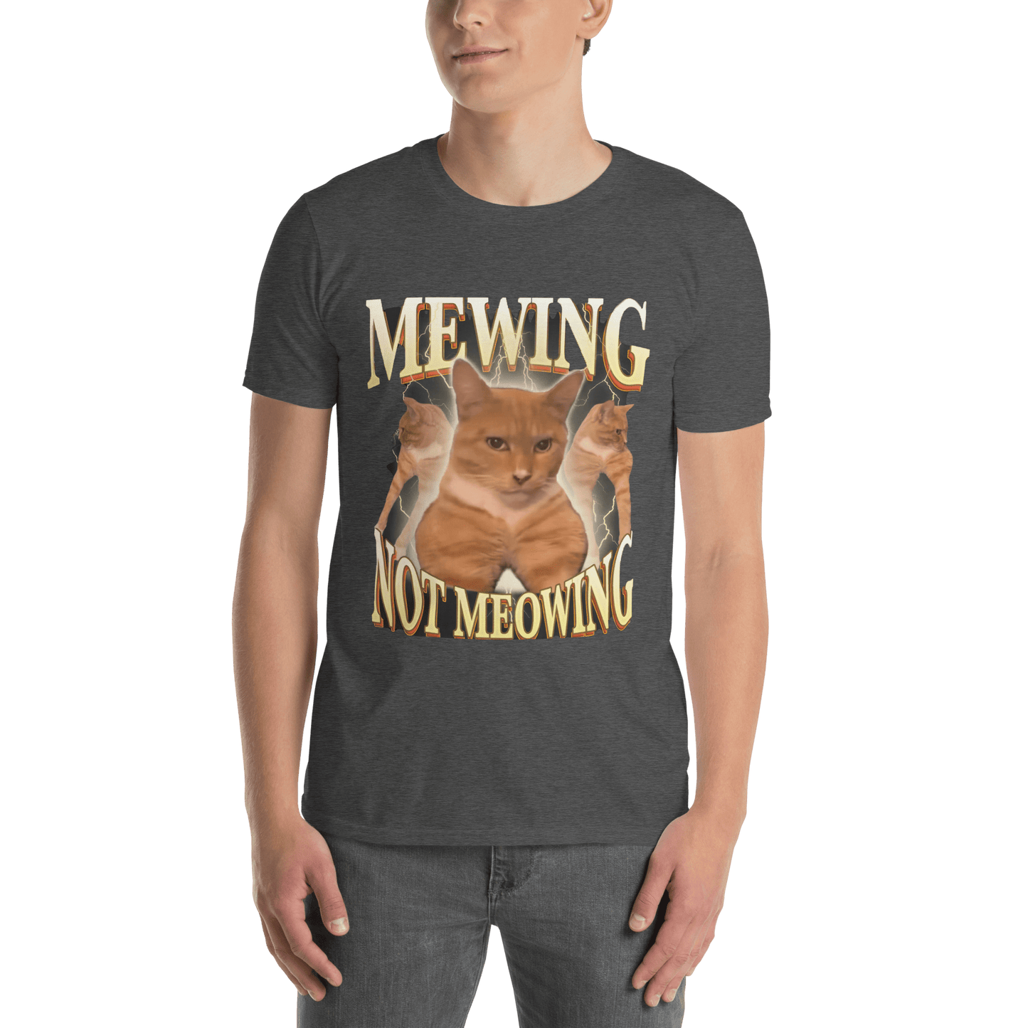 Mewing Classic T-Shirt Meme - Dark Heather Grey | Shirtposting