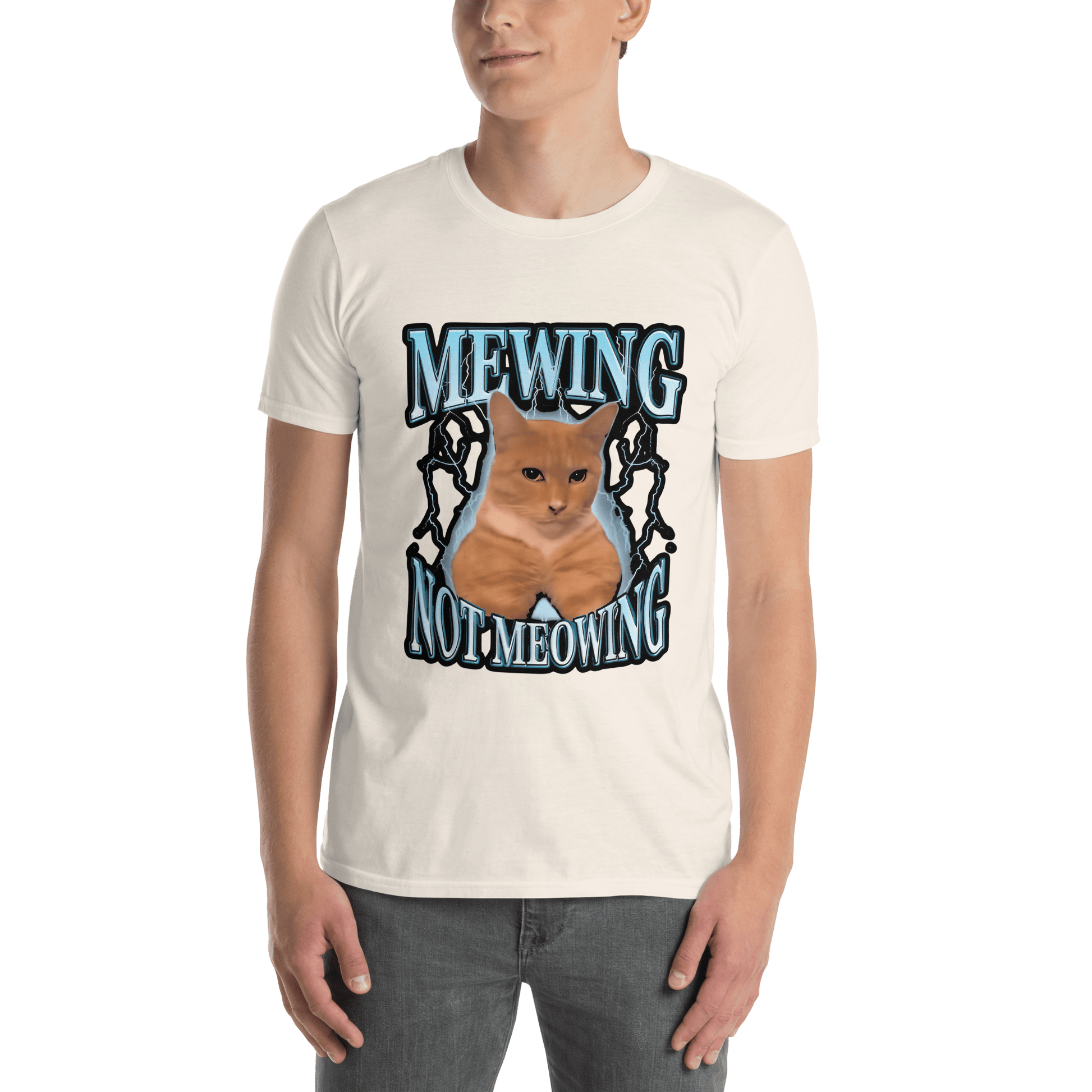 Mewing Classic T-Shirt Meme - Natural | Shirtposting
