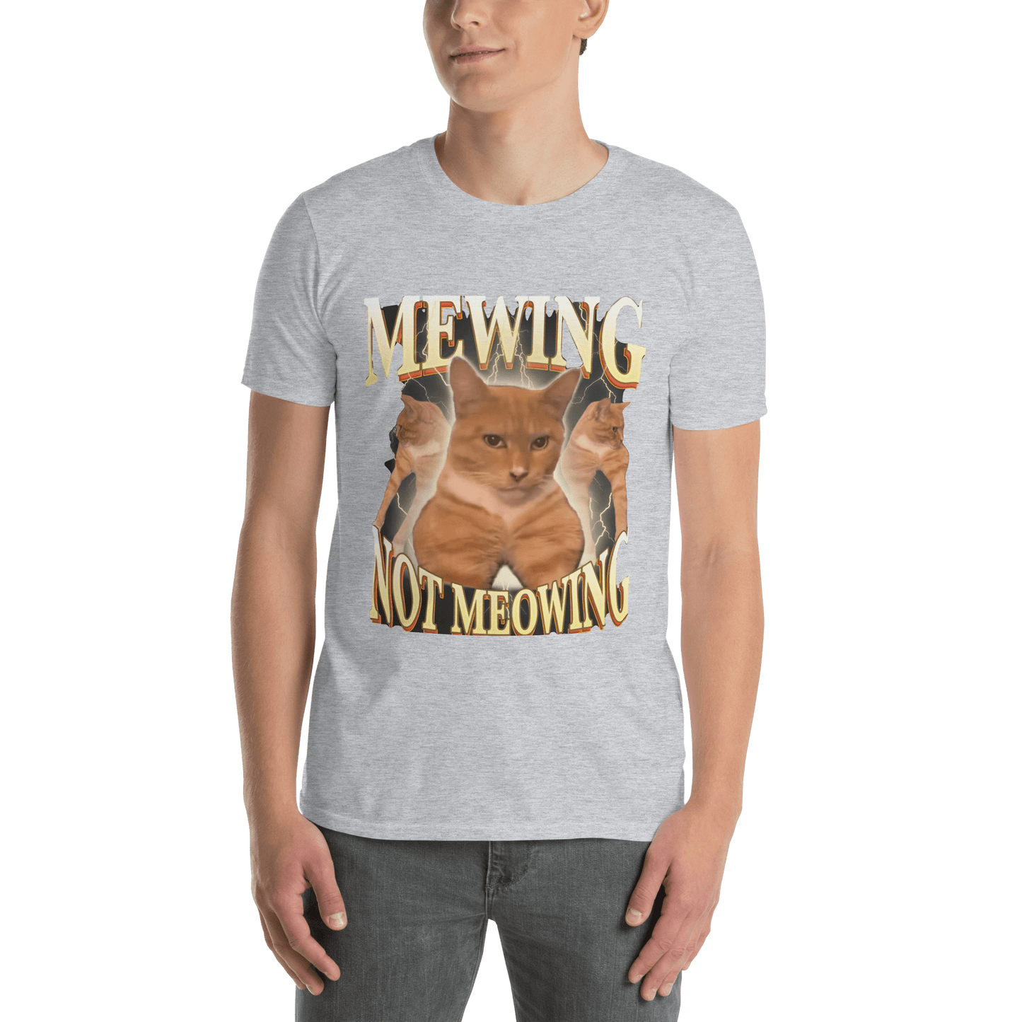 Mewing Classic T-Shirt Meme - Sport Grey | Shirtposting