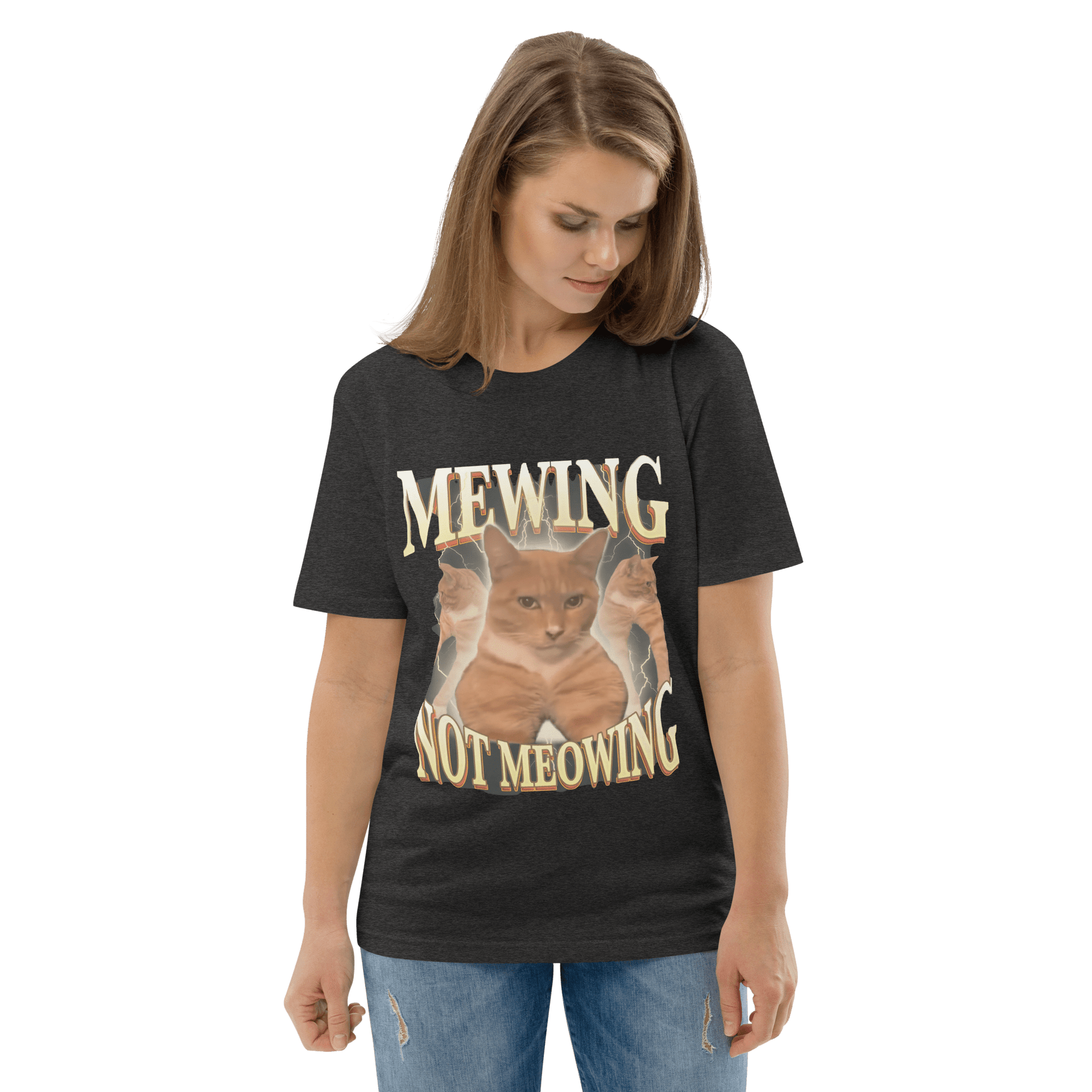 Mewing Premium Organic T-Shirt Meme - Dark Heather Grey | Shirtposting