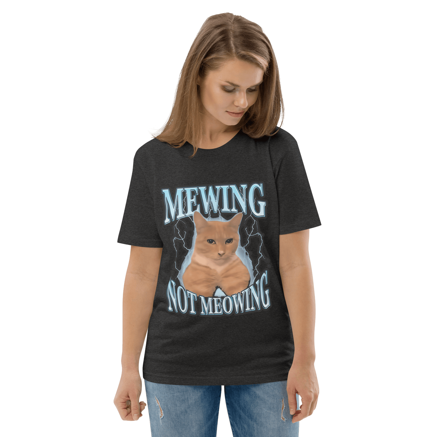Mewing Premium Organic T-Shirt Meme - Dark Heather Grey | Shirtposting