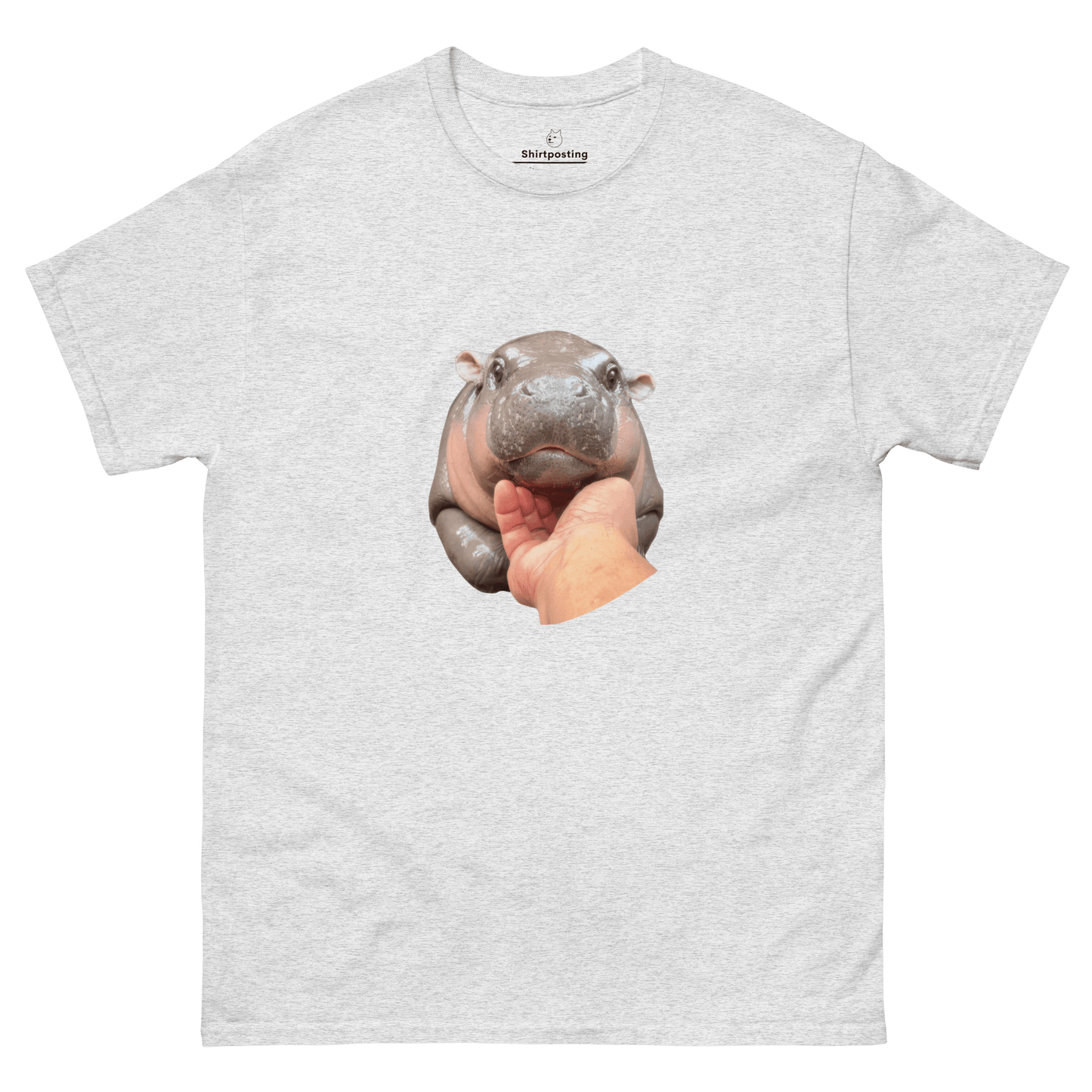 Moo Deng Classic T-Shirt Meme - Ash | Shirtposting