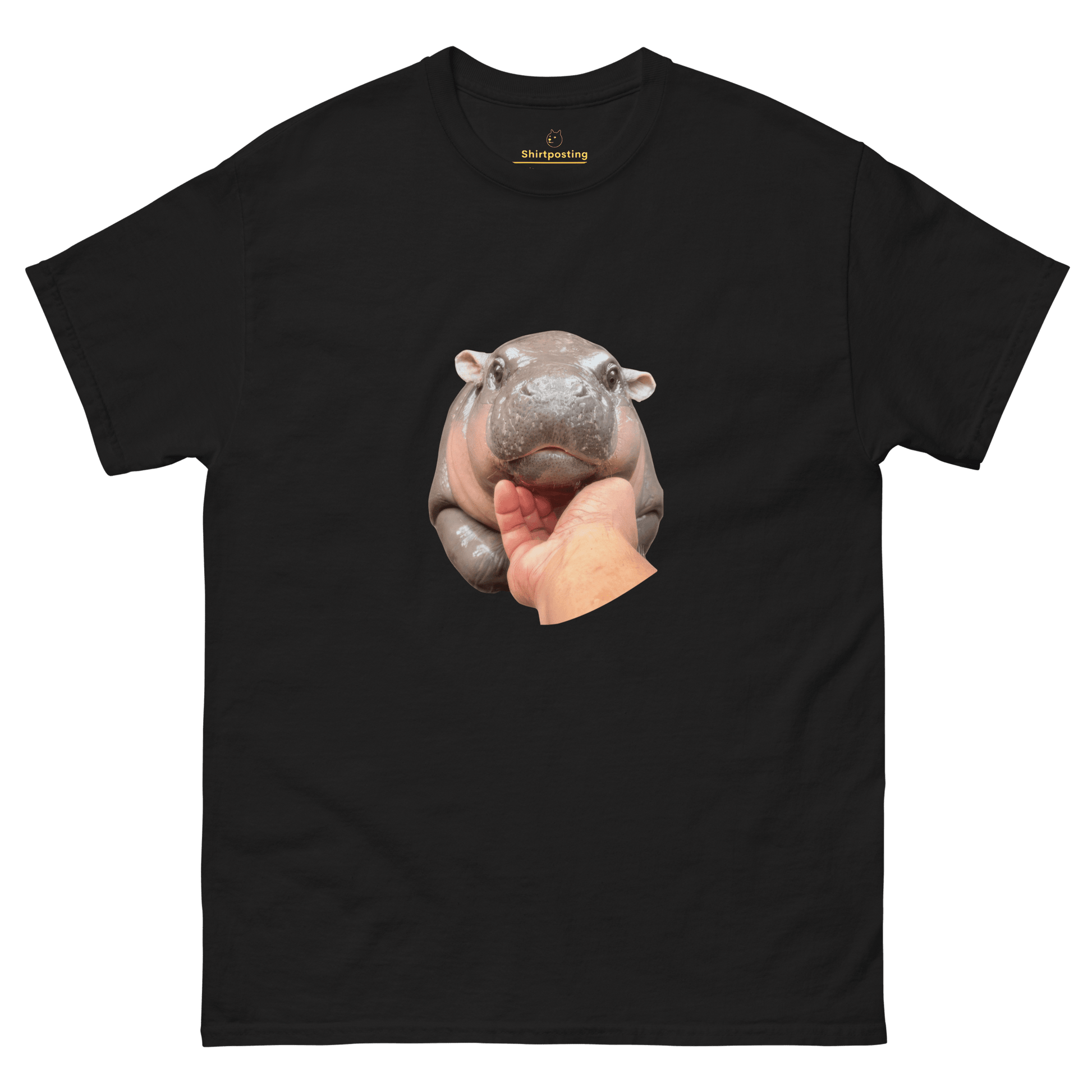 Moo Deng Classic T-Shirt Meme - Black | Shirtposting