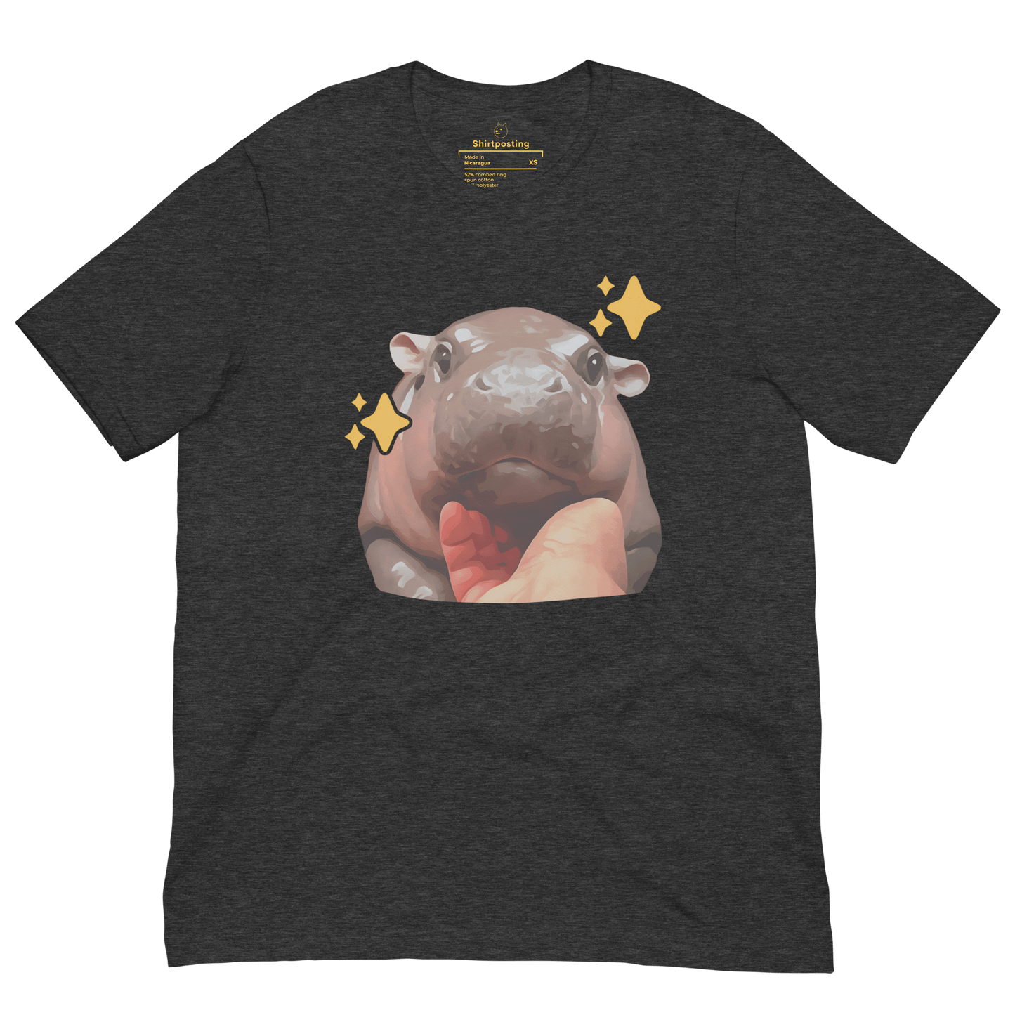 Moo Deng Classic T-Shirt Meme - Dark Grey Heather | Shirtposting