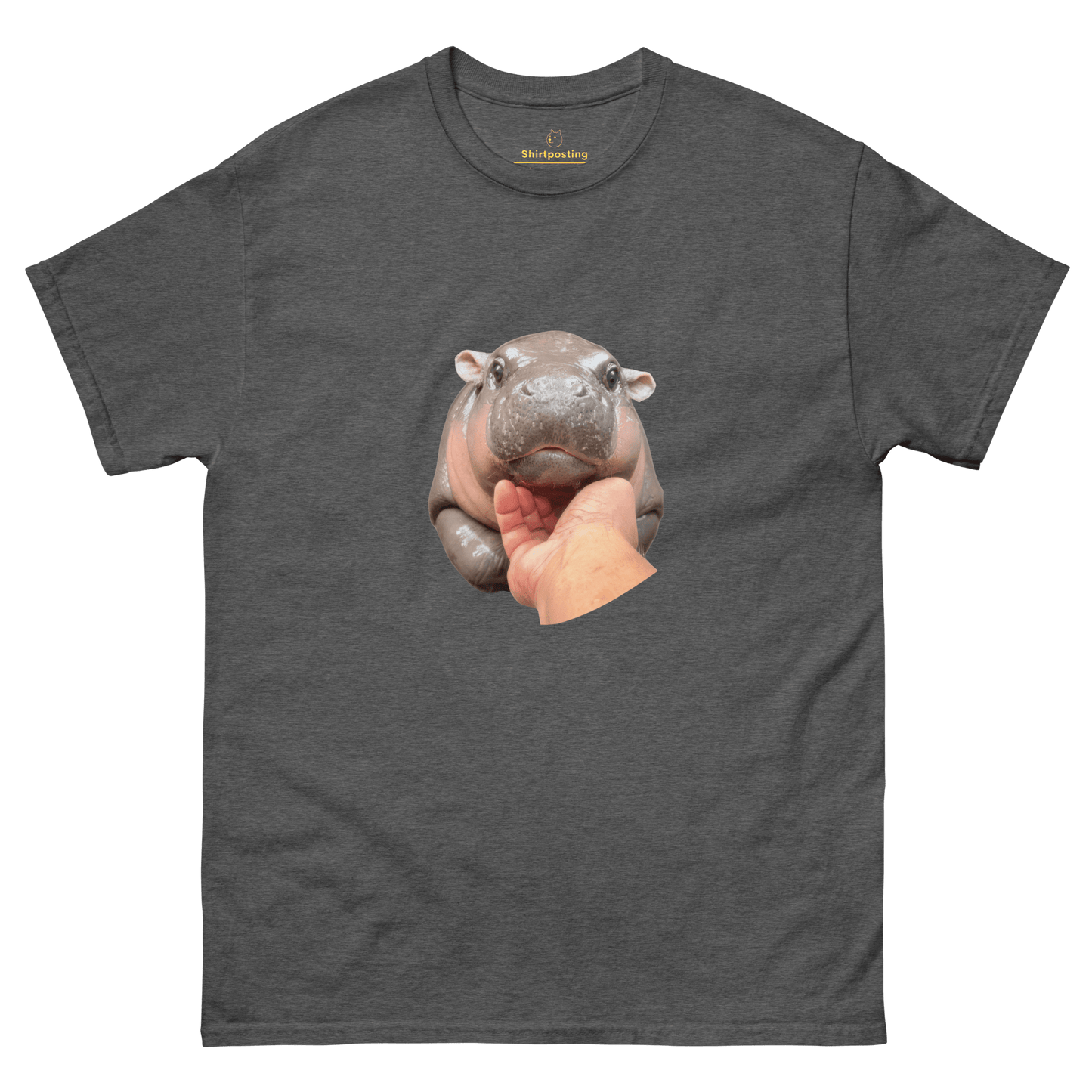 Moo Deng Classic T-Shirt Meme - Dark Heather | Shirtposting