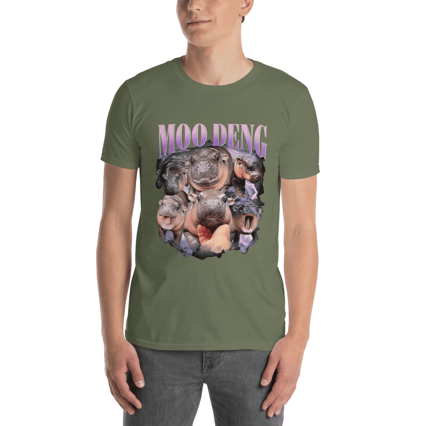 Moo Deng Classic T-Shirt Meme - Dark Heather Grey | Shirtposting