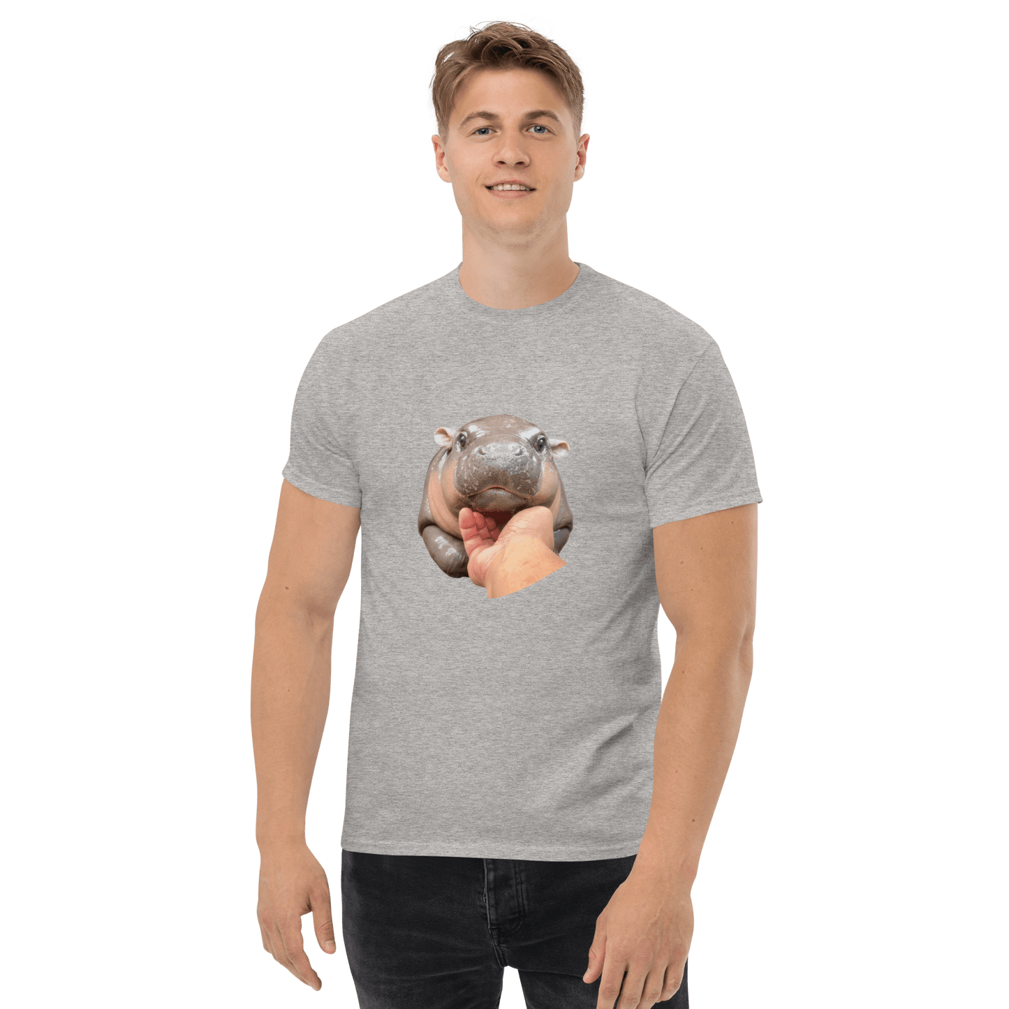 Moo Deng Classic T-Shirt Meme - Military Green | Shirtposting