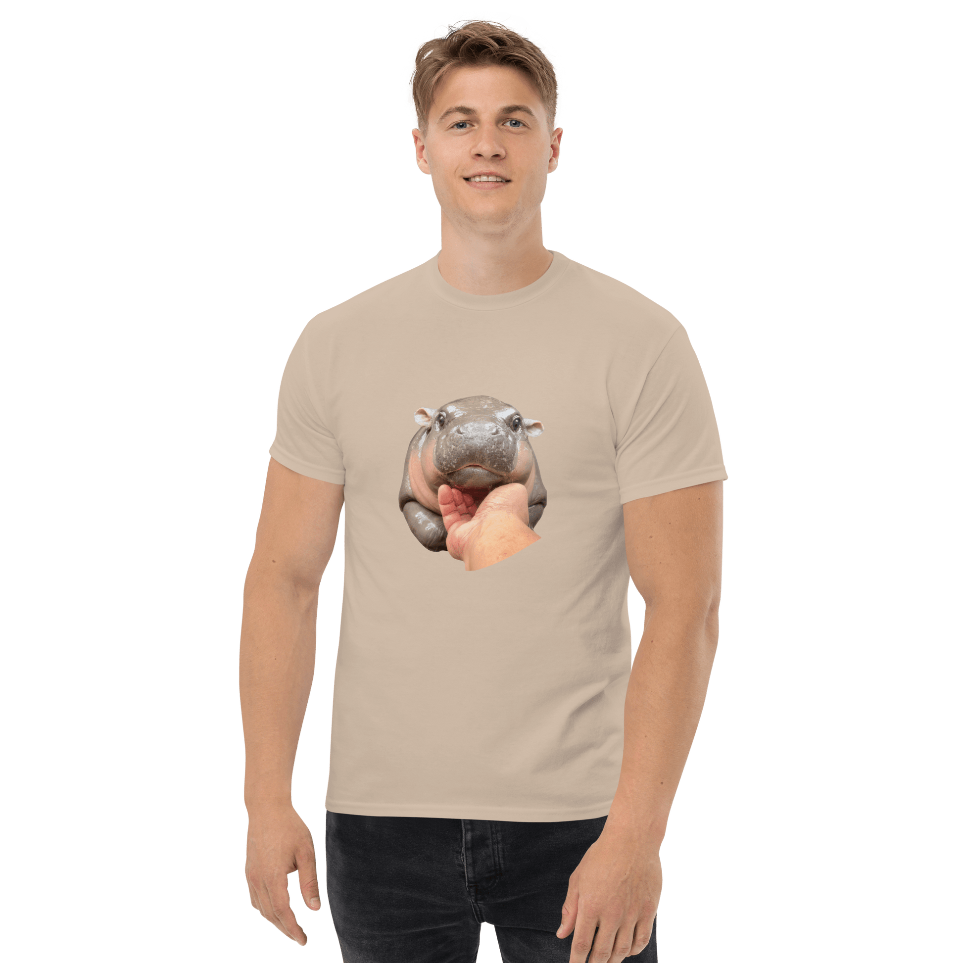 Moo Deng Classic T-Shirt Meme - Military Green | Shirtposting