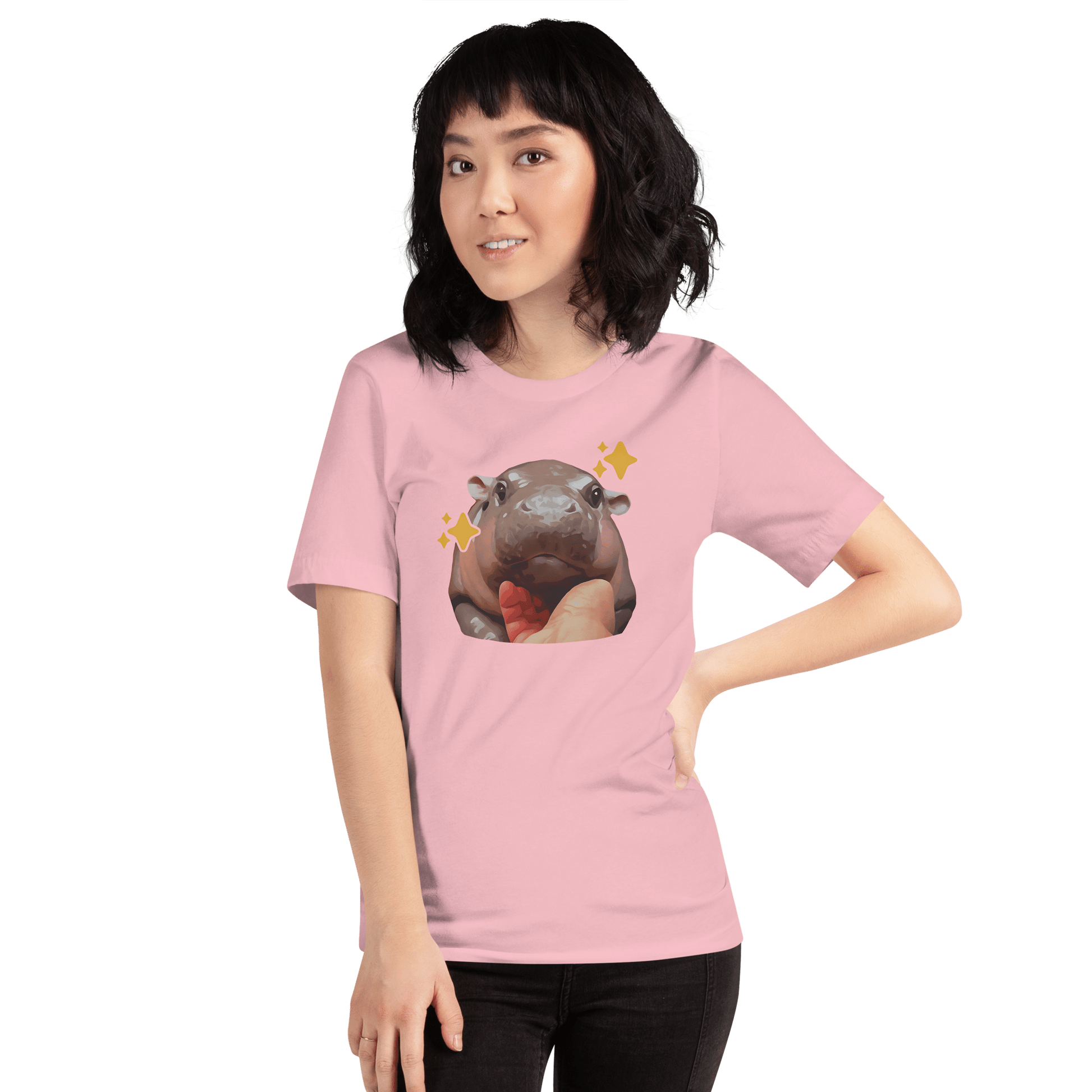 Moo Deng Classic T-Shirt Meme - Pink | Shirtposting