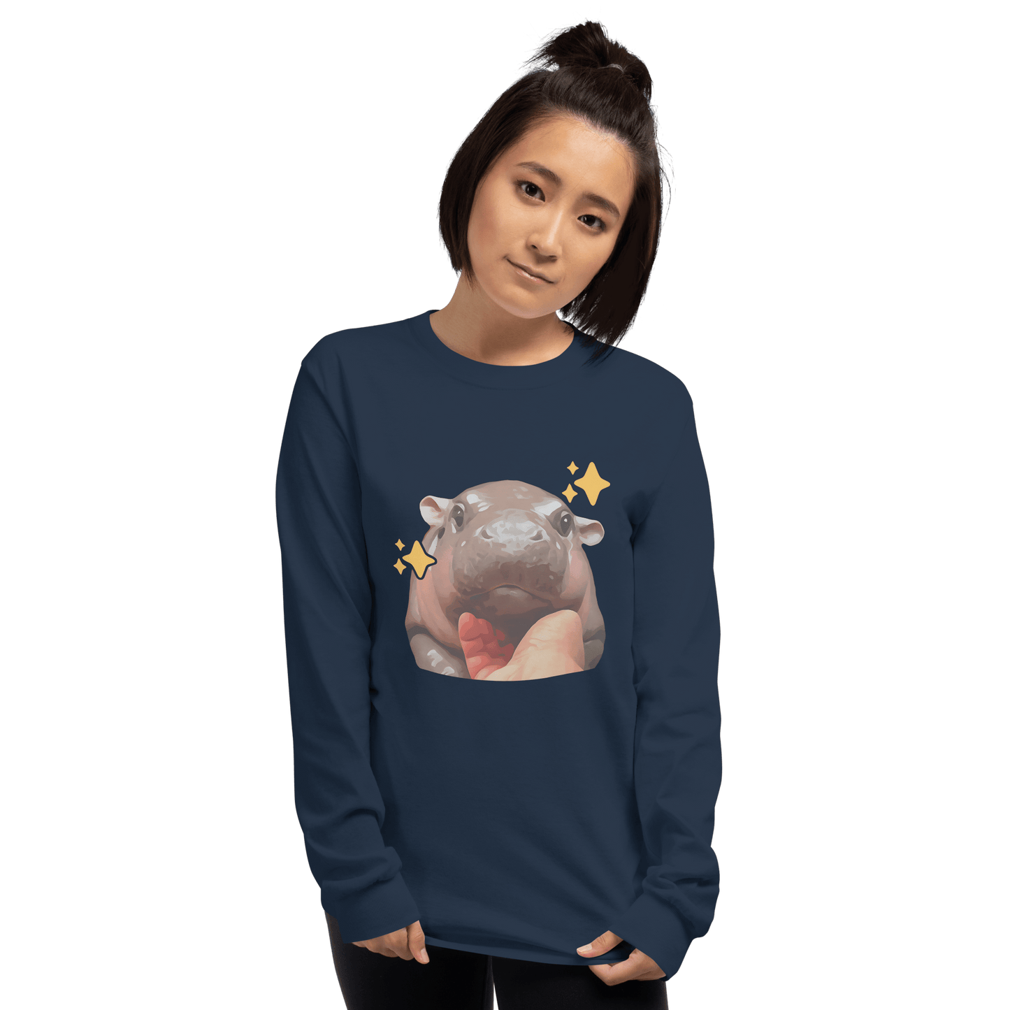 Moo Deng Long Sleeve T-Shirt Meme - Royal | Shirtposting