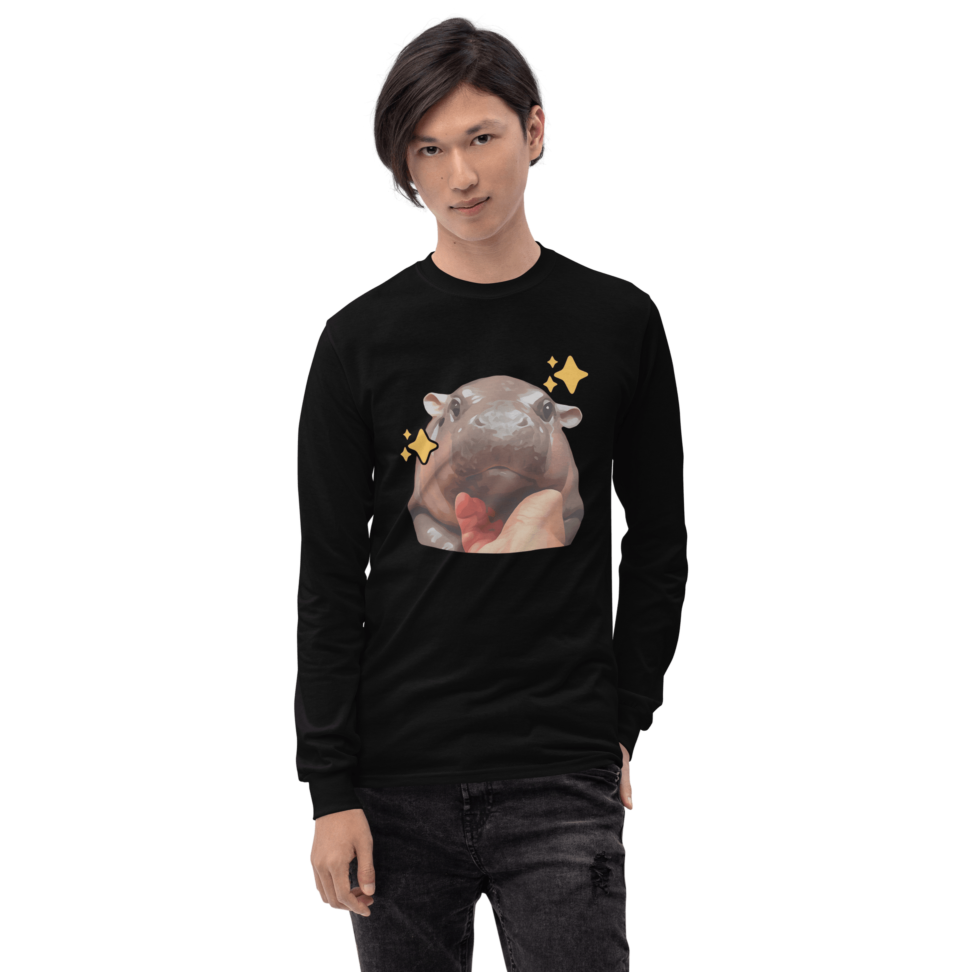 Moo Deng Long Sleeve T-Shirt Meme - Royal | Shirtposting