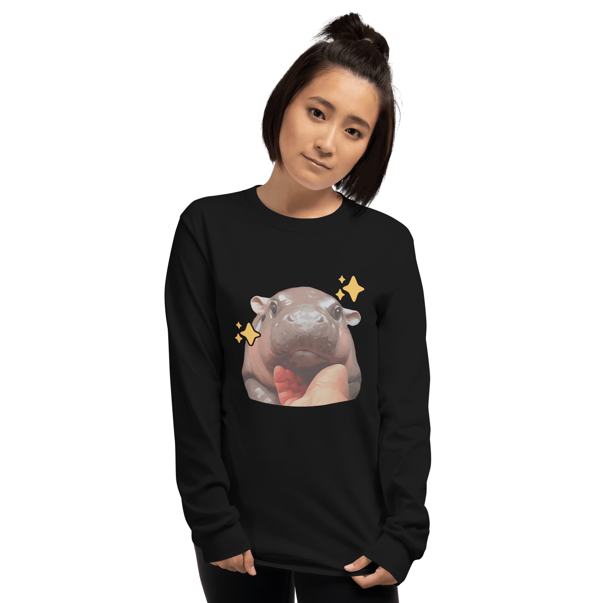 Moo Deng Long Sleeve T-Shirt Meme - Royal | Shirtposting