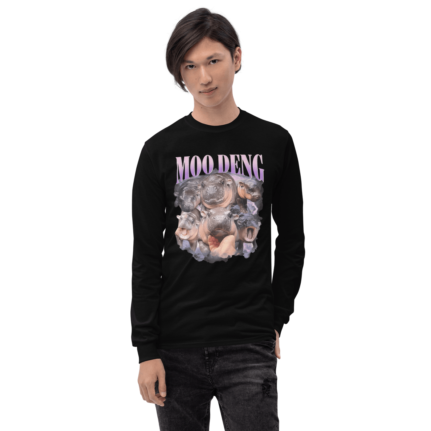 Moo Deng Long Sleeve T-Shirt Meme - Sand | Shirtposting