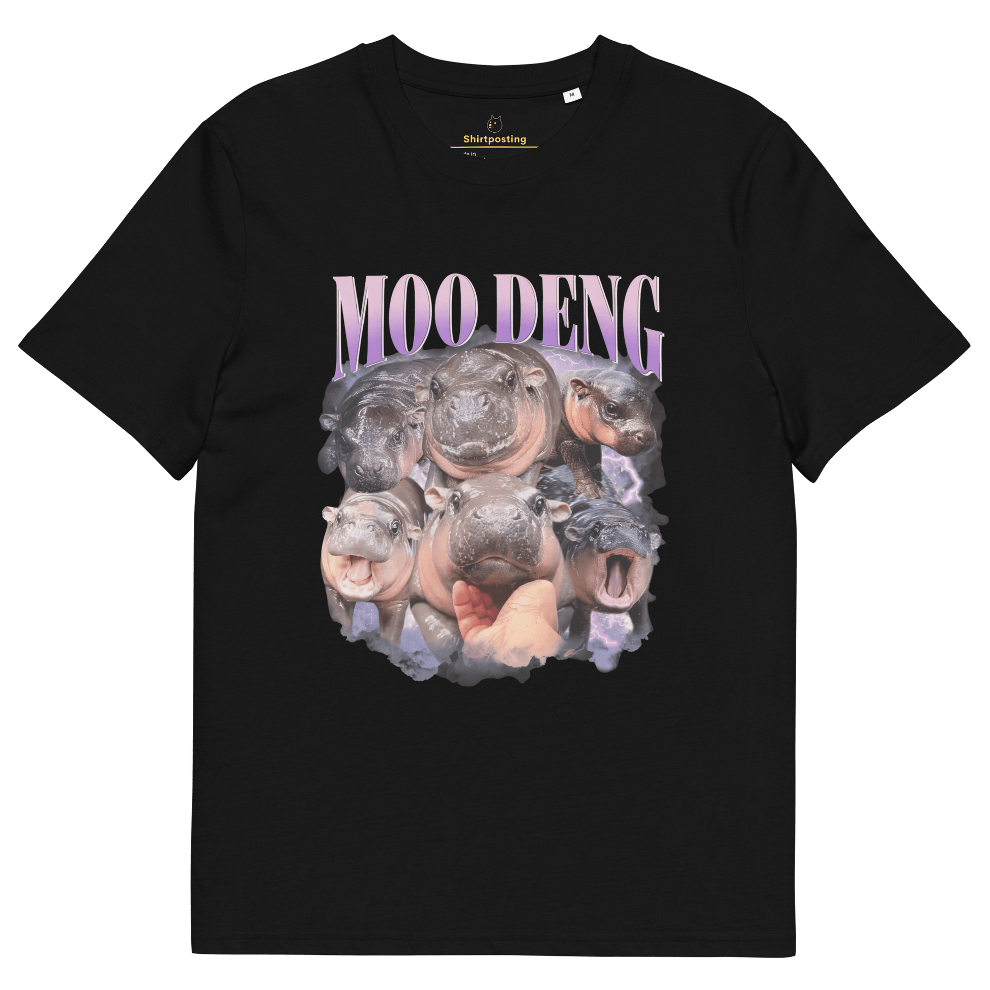 Moo Deng Premium Organic T-Shirt Meme - Black | Shirtposting