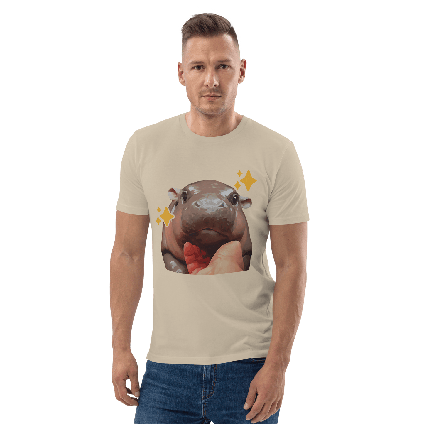 Moo Deng Premium Organic T-Shirt Meme - Cotton Pink | Shirtposting