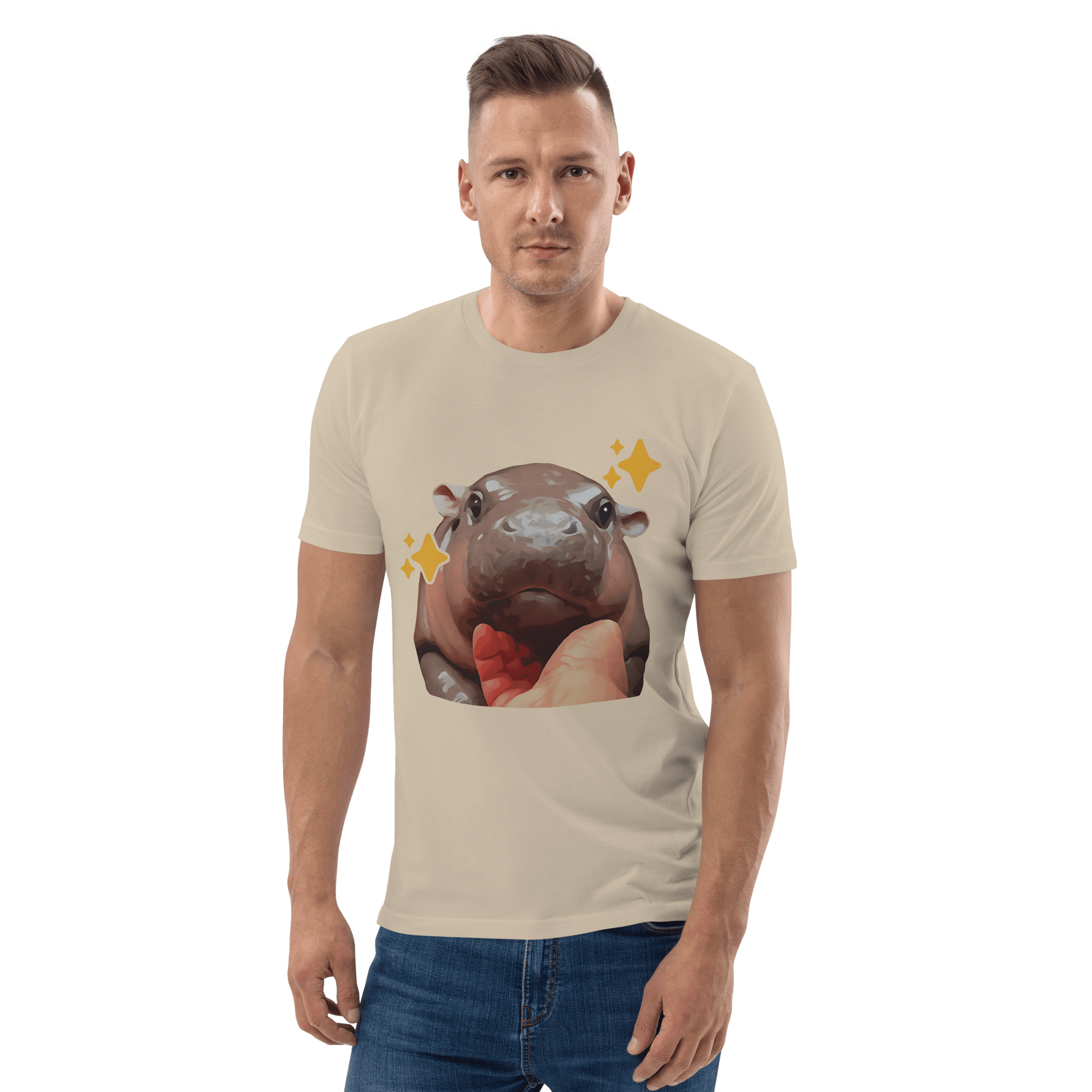 Moo Deng Premium Organic T-Shirt Meme - Cotton Pink | Shirtposting