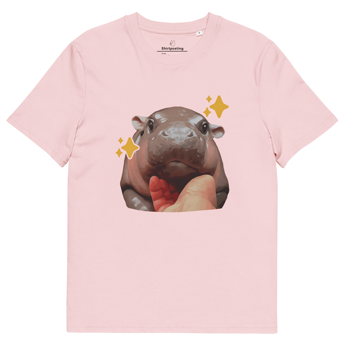 Moo Deng Premium Organic T-Shirt Meme - Cotton Pink | Shirtposting