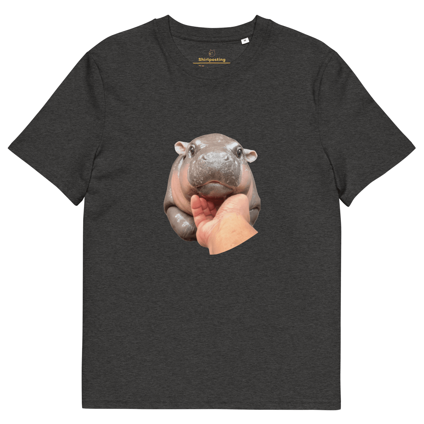 Moo Deng Premium Organic T-Shirt Meme - Dark Heather Grey | Shirtposting