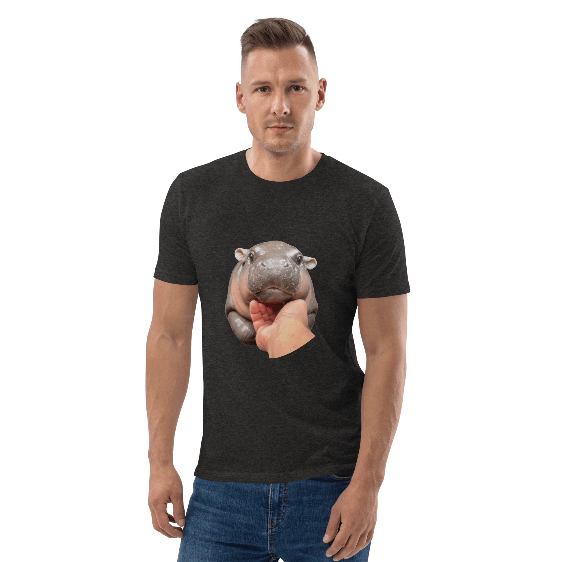 Moo Deng Premium Organic T-Shirt Meme - Dark Heather Grey | Shirtposting
