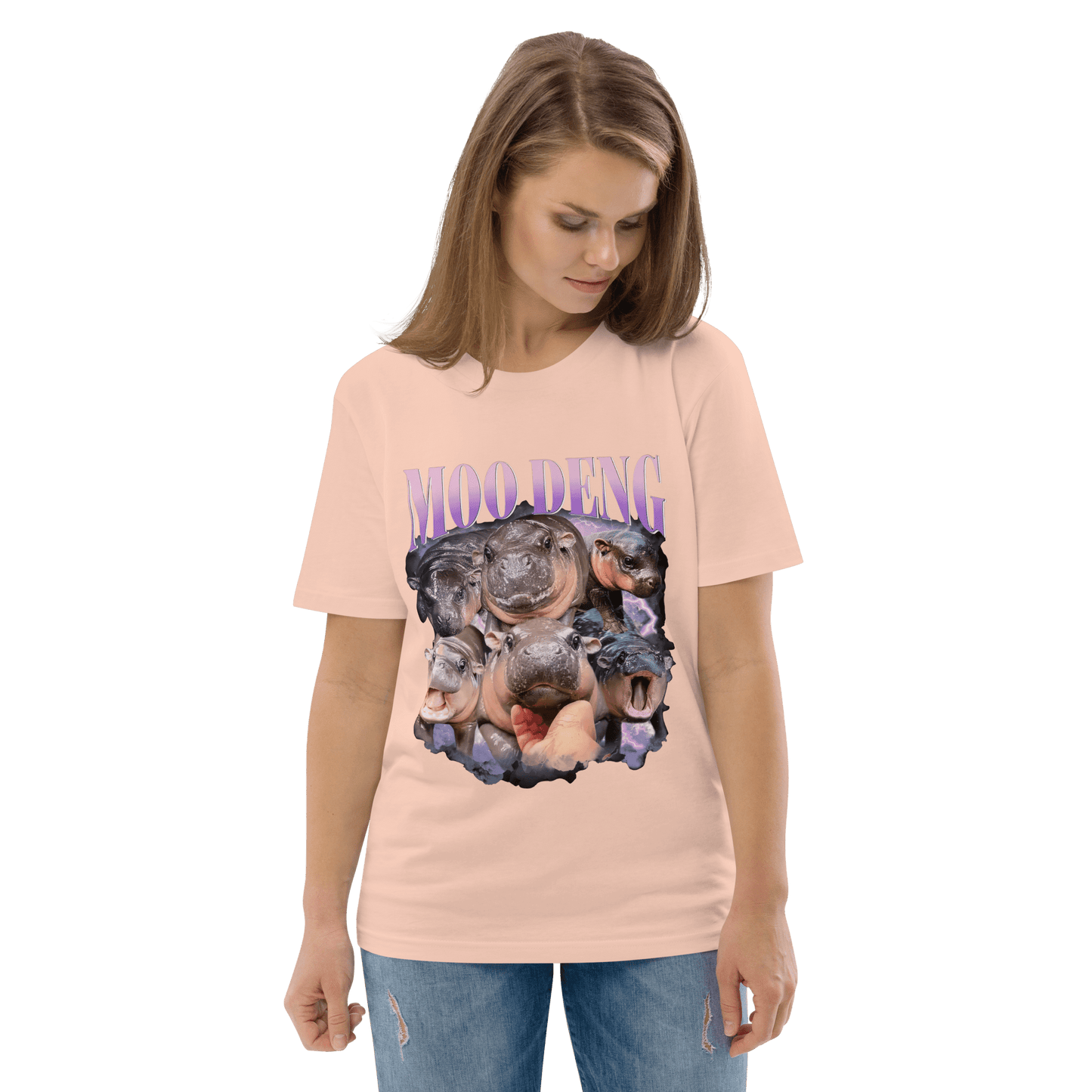 Moo Deng Premium Organic T-Shirt Meme - Lavender | Shirtposting