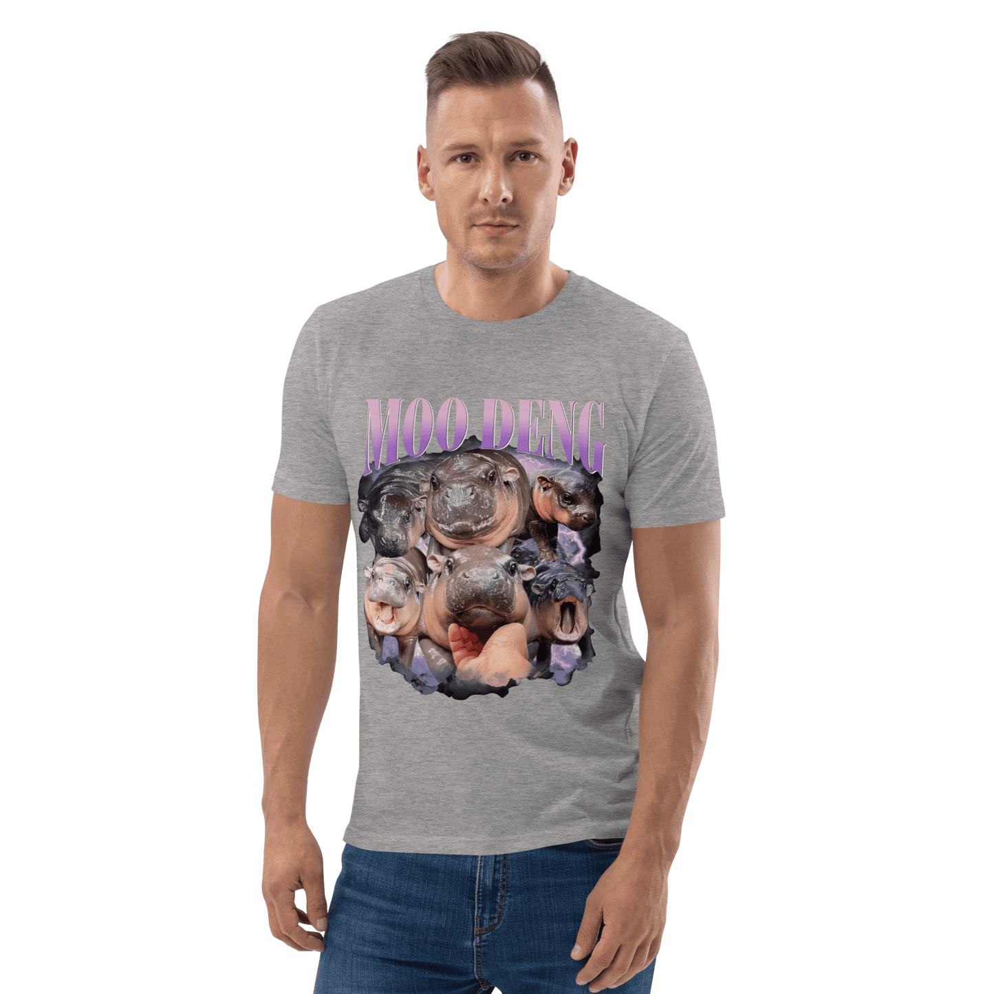 Moo Deng Premium Organic T-Shirt Meme - Lavender | Shirtposting