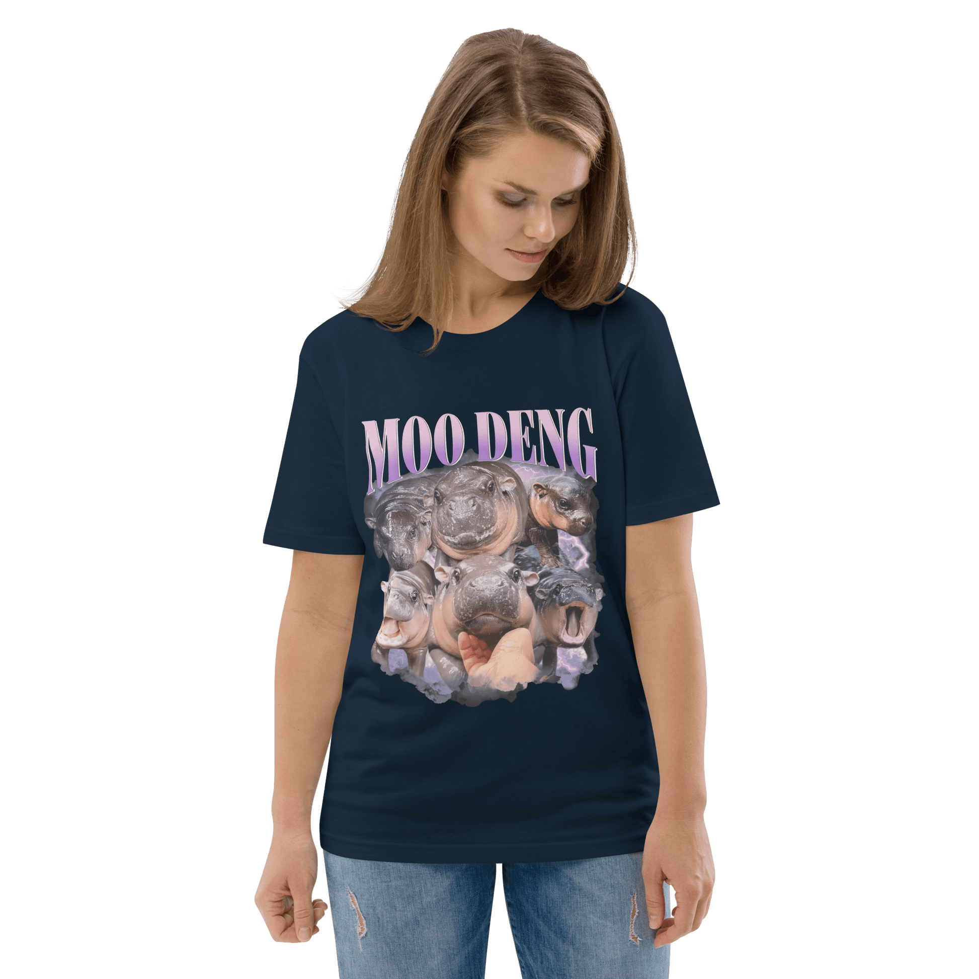 Moo Deng Premium Organic T-Shirt Meme - Lavender | Shirtposting
