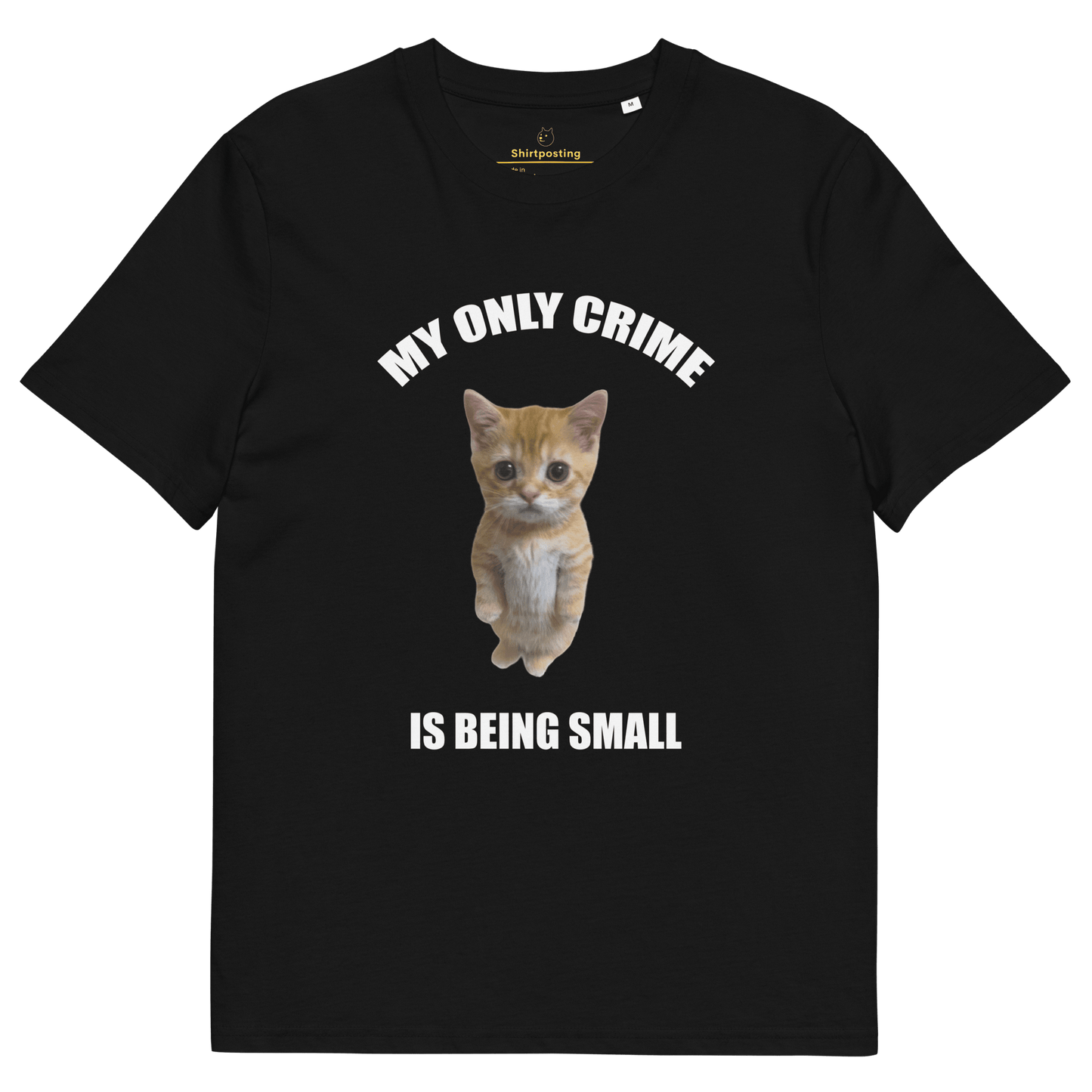 My Only Crime Is Being Small Premium Organic T-Shirt Meme - Black | Shirtposting