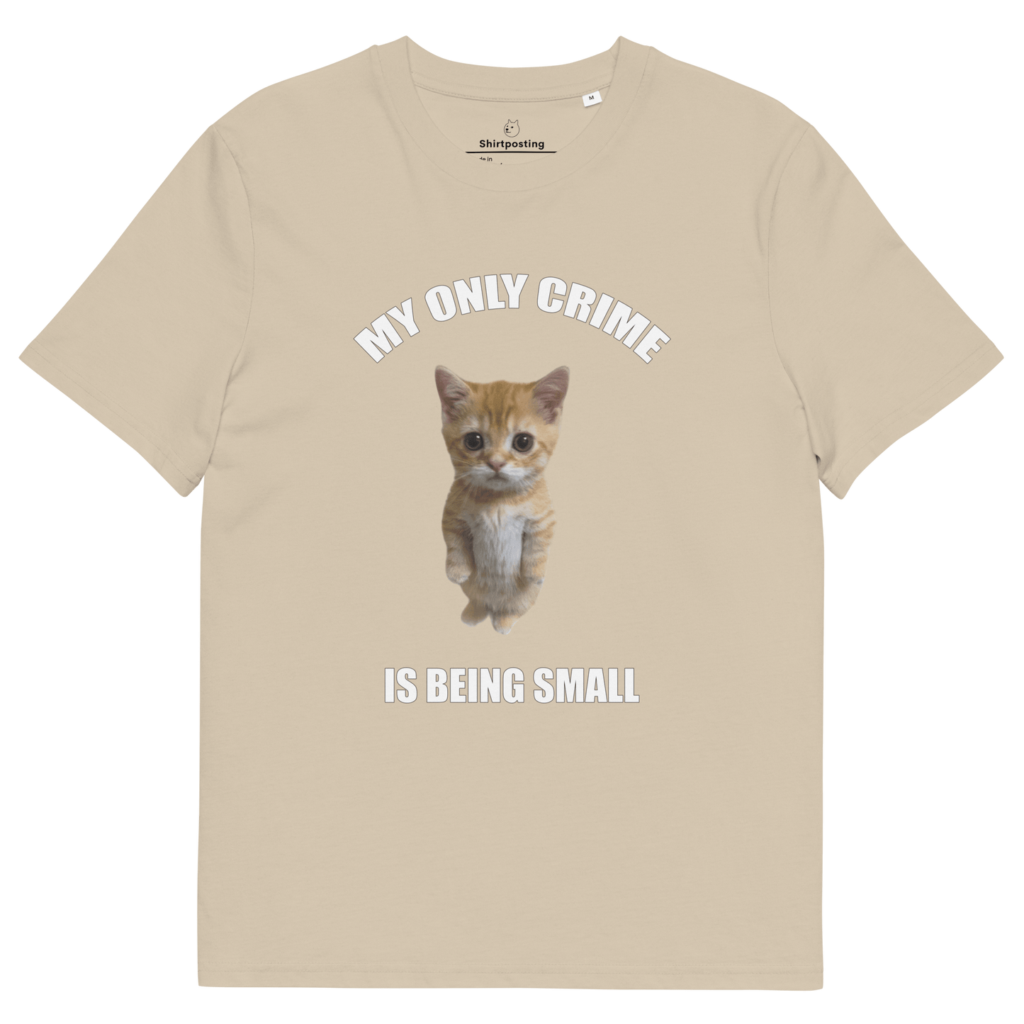 My Only Crime Is Being Small Premium Organic T-Shirt Meme - Desert Dust | Shirtposting
