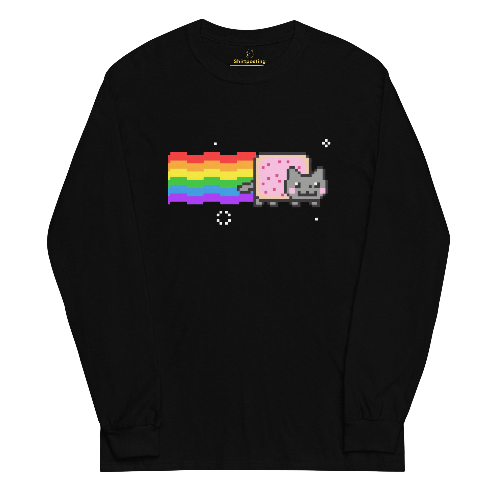 Nyan Cat Long Sleeve T-Shirt Meme - Black | Shirtposting