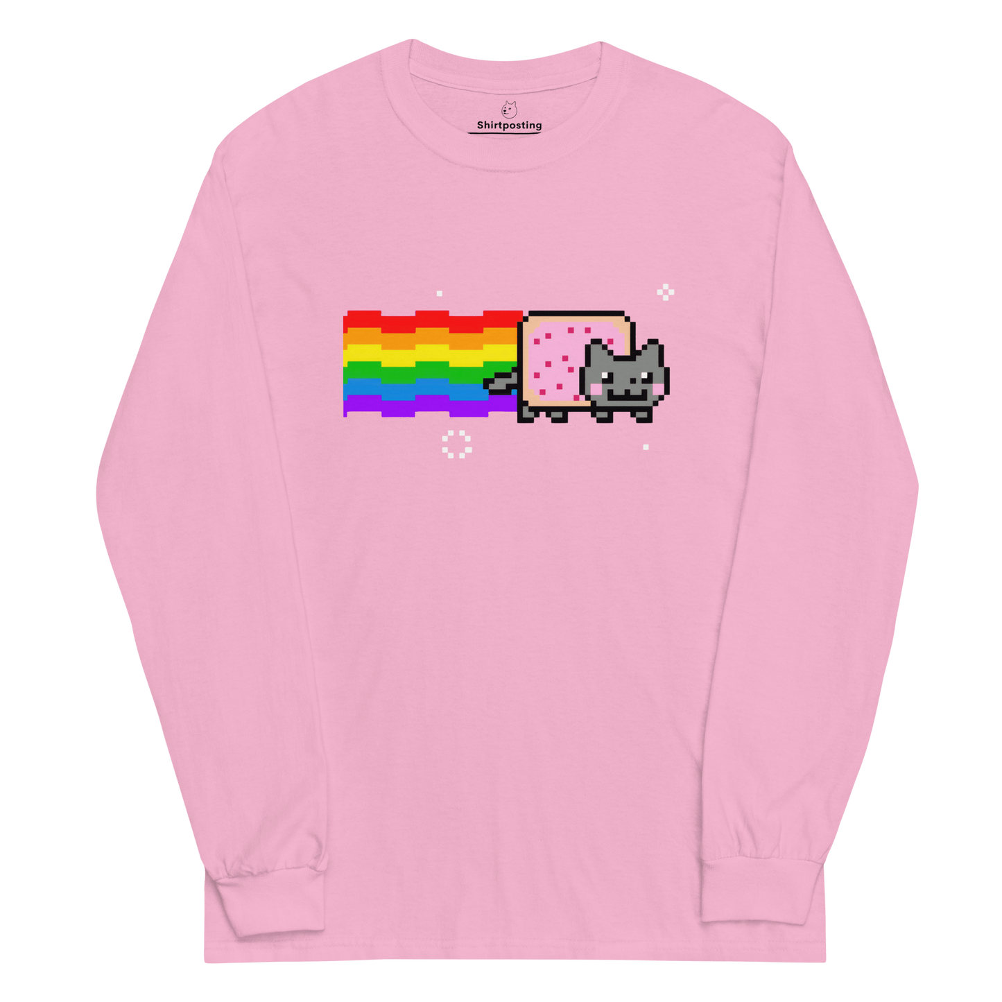 Nyan Cat Long Sleeve T-Shirt Meme - Light Pink | Shirtposting