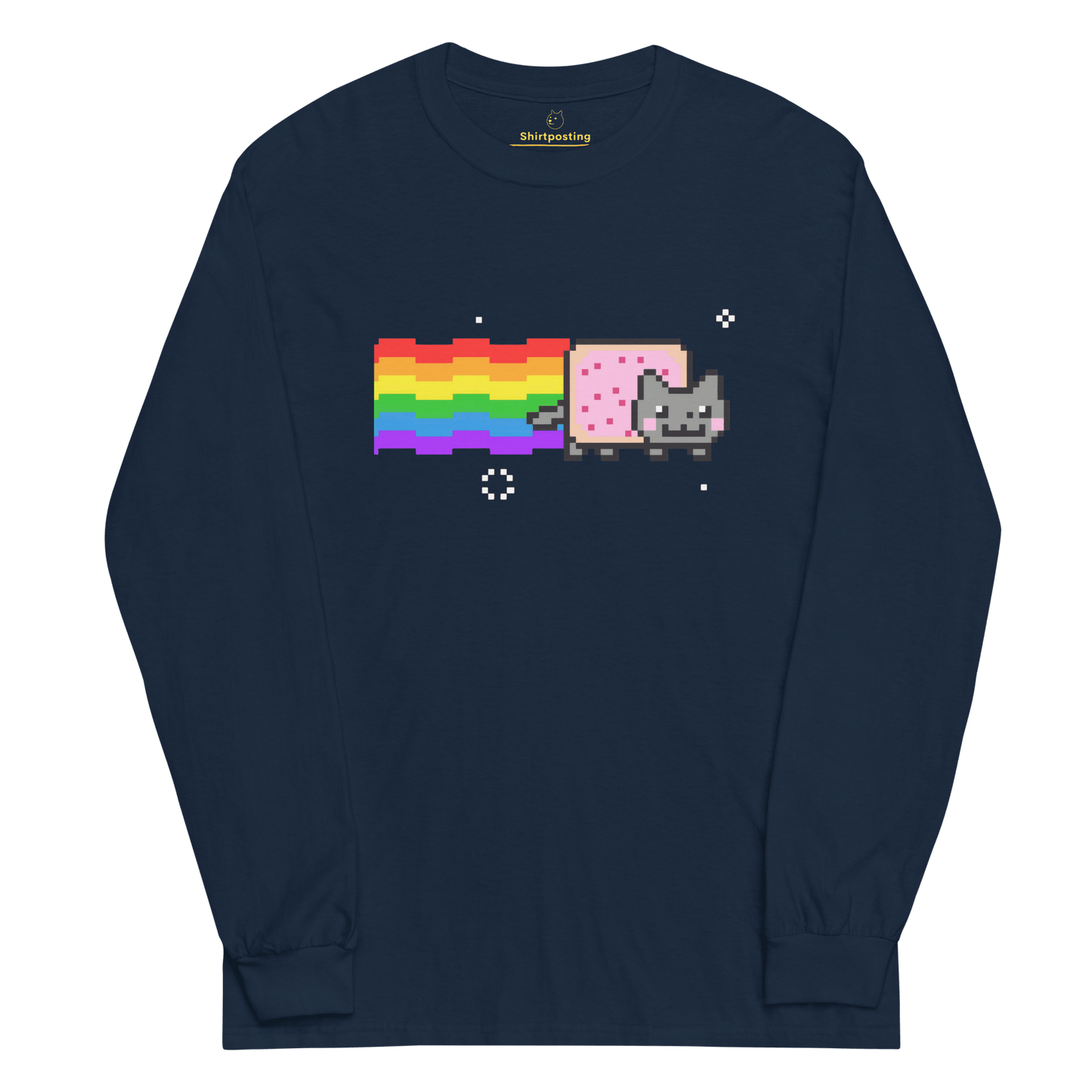 Nyan Cat Long Sleeve T-Shirt Meme - Navy | Shirtposting