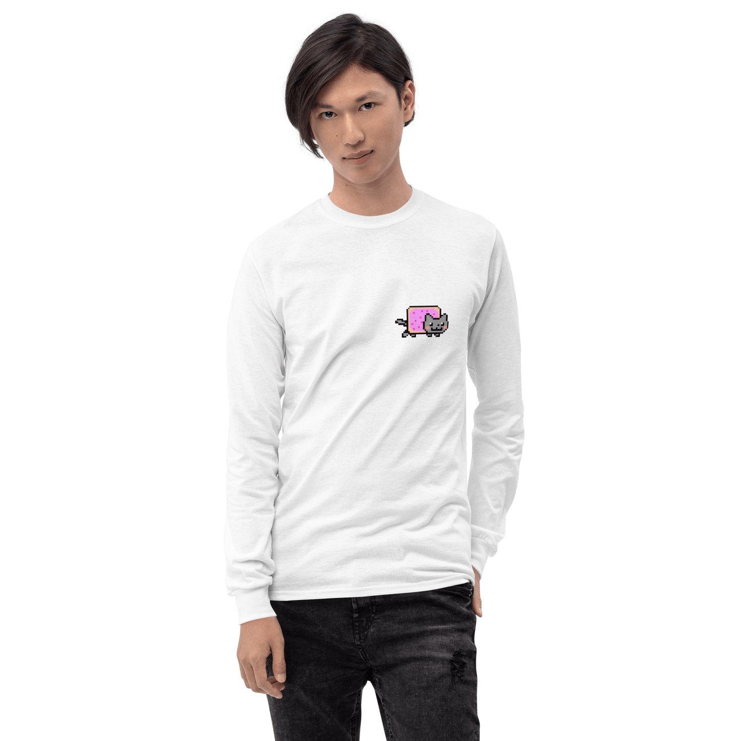 Nyan Cat Long Sleeve T-Shirt Meme - Sport Grey | Shirtposting