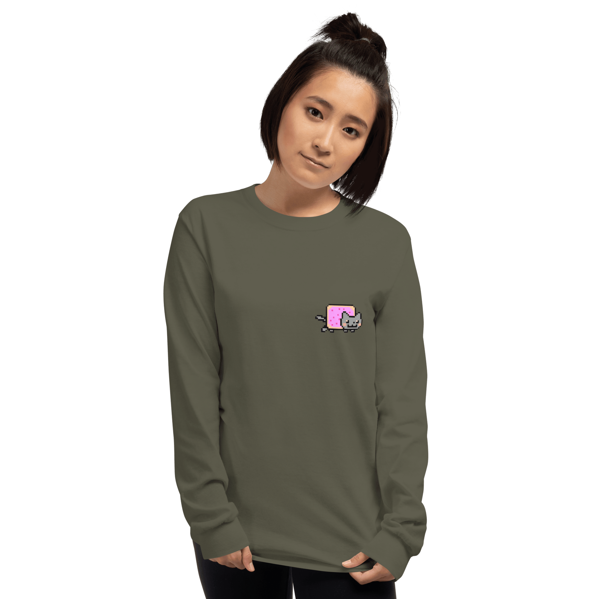 Nyan Cat Long Sleeve T-Shirt Meme - Sport Grey | Shirtposting