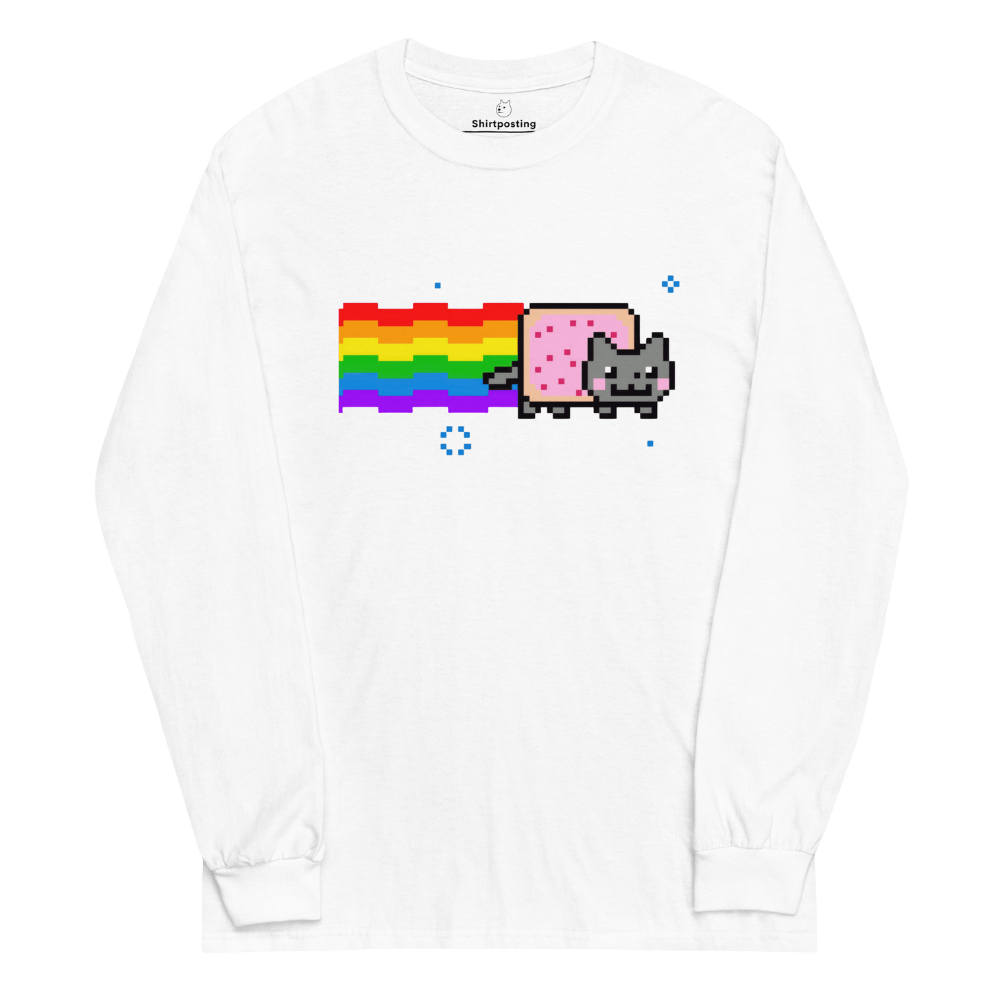 Nyan Cat Long Sleeve T-Shirt Meme - White | Shirtposting