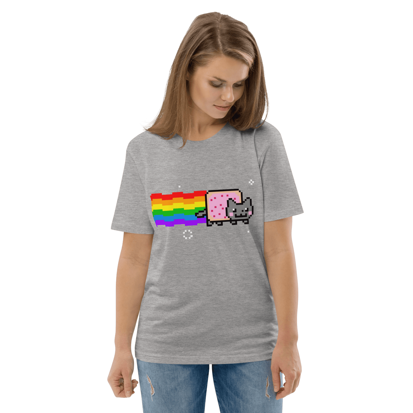 Nyan Cat Premium Organic T-Shirt Meme - Cotton Pink | Shirtposting