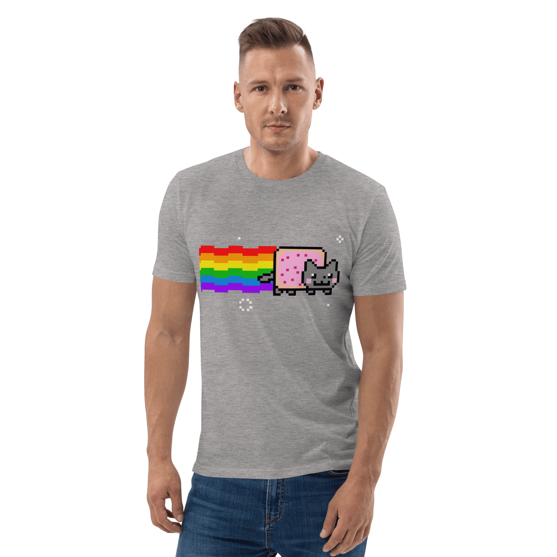 Nyan Cat Premium Organic T-Shirt Meme - Cotton Pink | Shirtposting