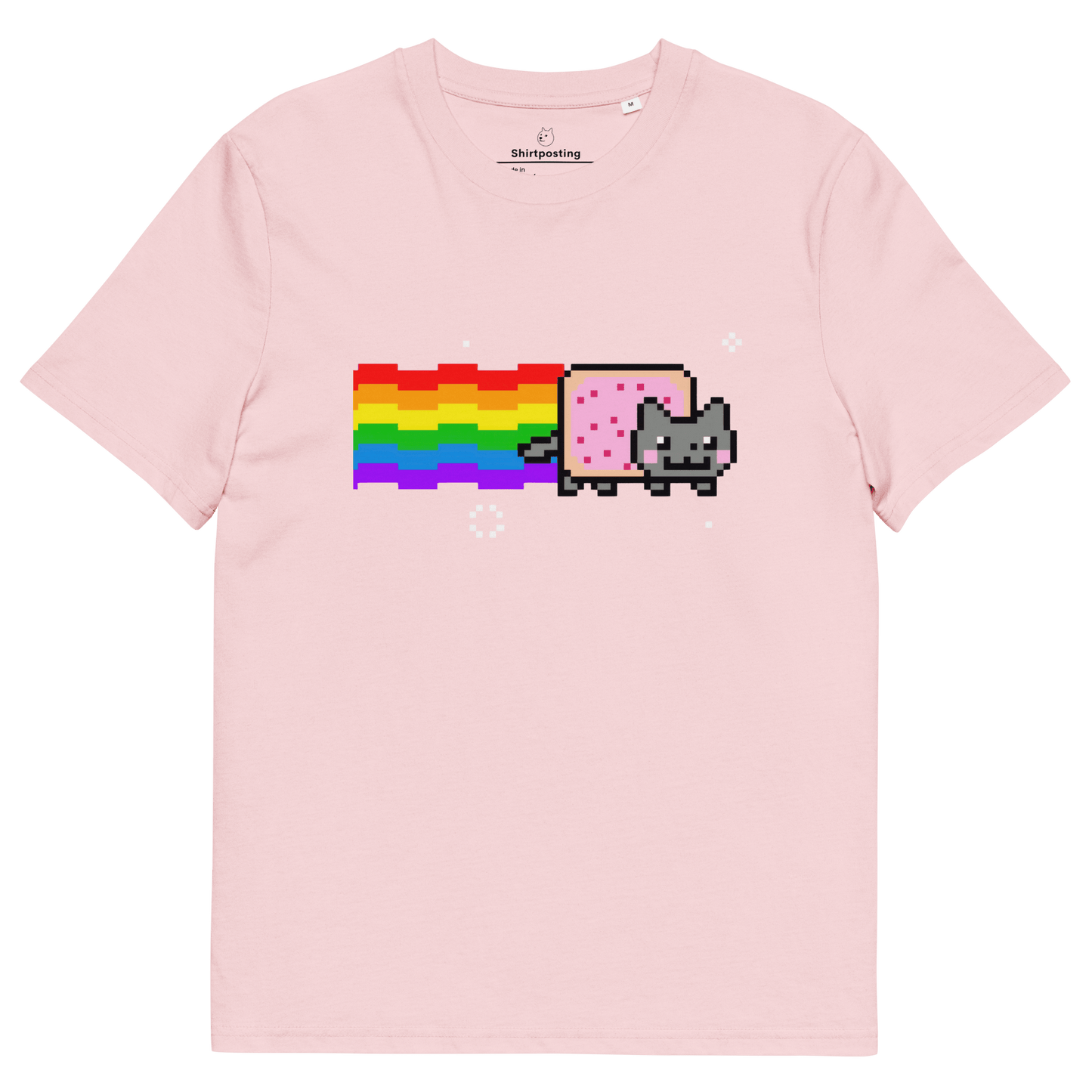 Nyan Cat Premium Organic T-Shirt Meme - Cotton Pink | Shirtposting
