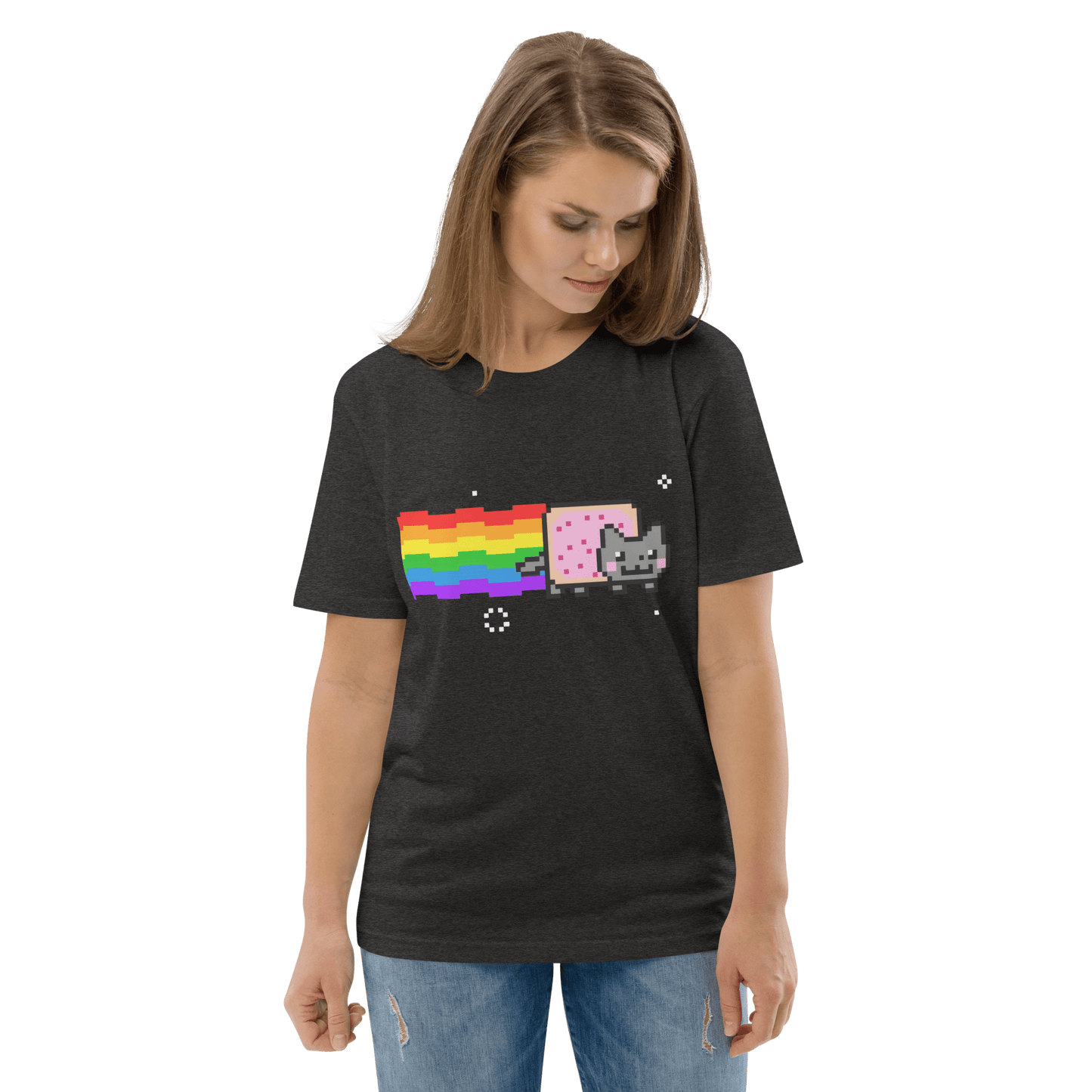 Nyan Cat Premium Organic T-Shirt Meme - Cotton Pink | Shirtposting