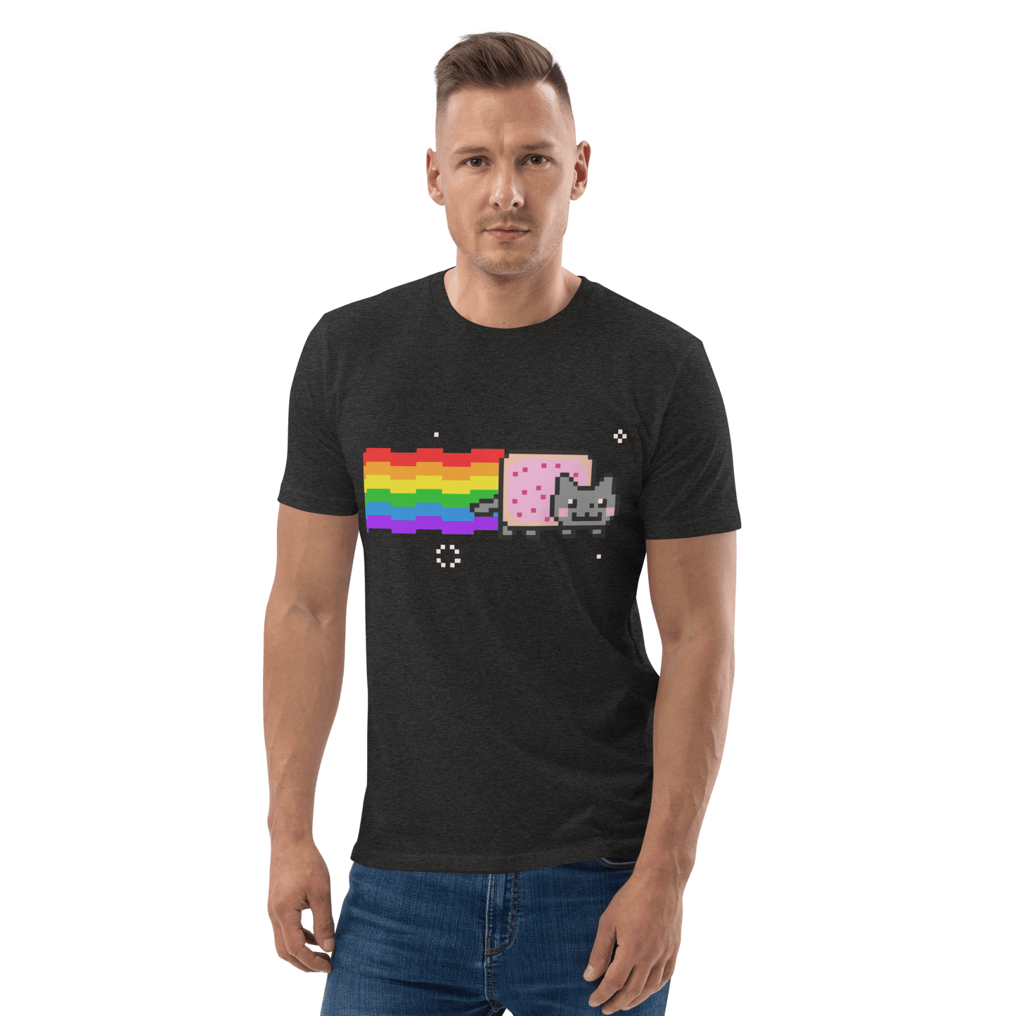 Nyan Cat Premium Organic T-Shirt Meme - Cotton Pink | Shirtposting
